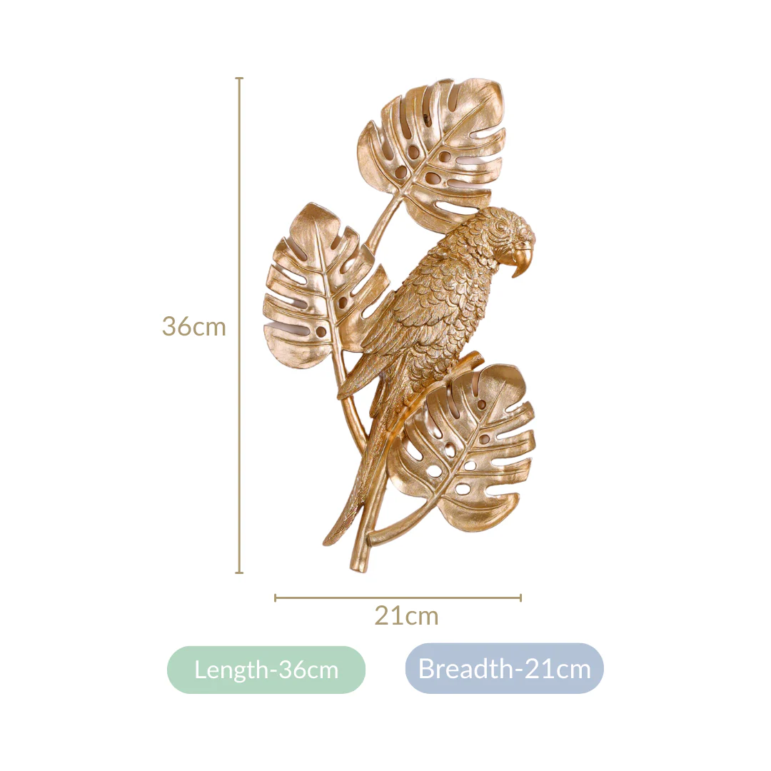 Tropical Parrot Wall Decor Gold - Image 6