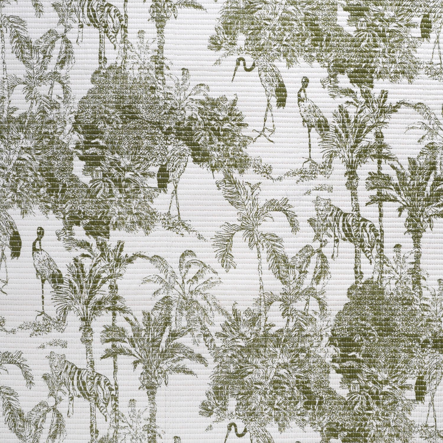 Tropical Quilted Cotton Bedcover Olive Green 250x220cm - Image 7