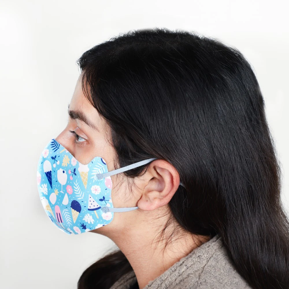 Tropical Vibes Face Mask With Adjustable Straps Blue Set Of 2 - Image 3
