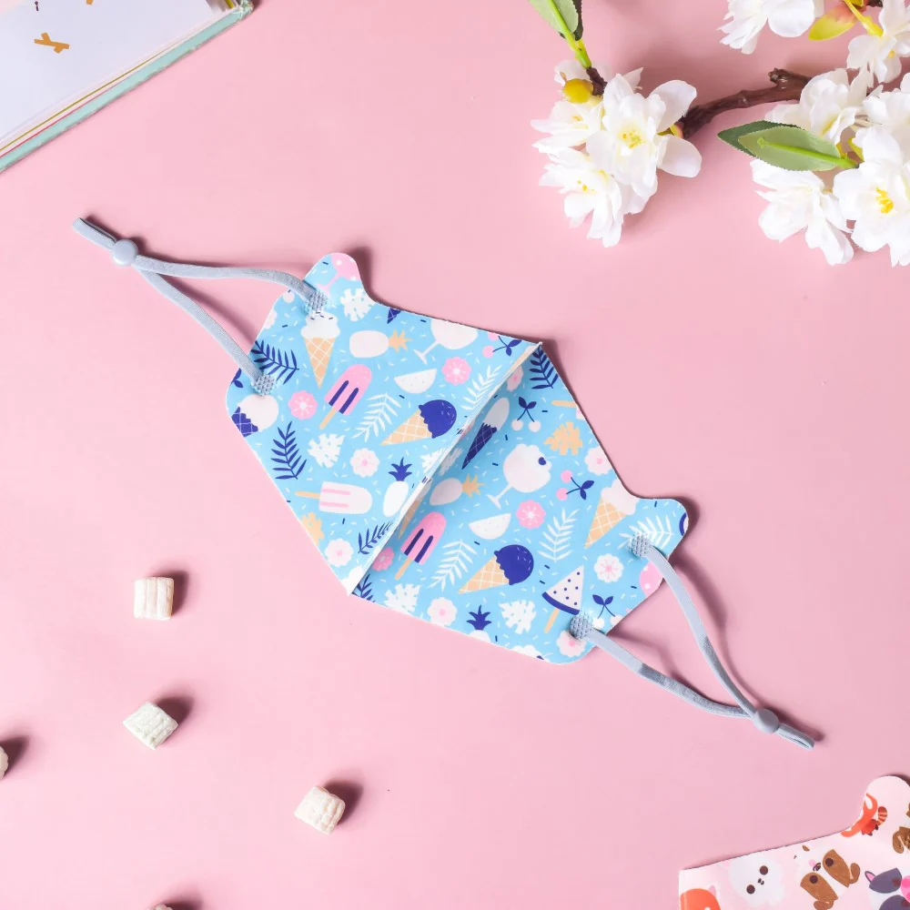 Tropical Vibes Face Mask With Adjustable Straps Blue Set Of 2 - Image 5