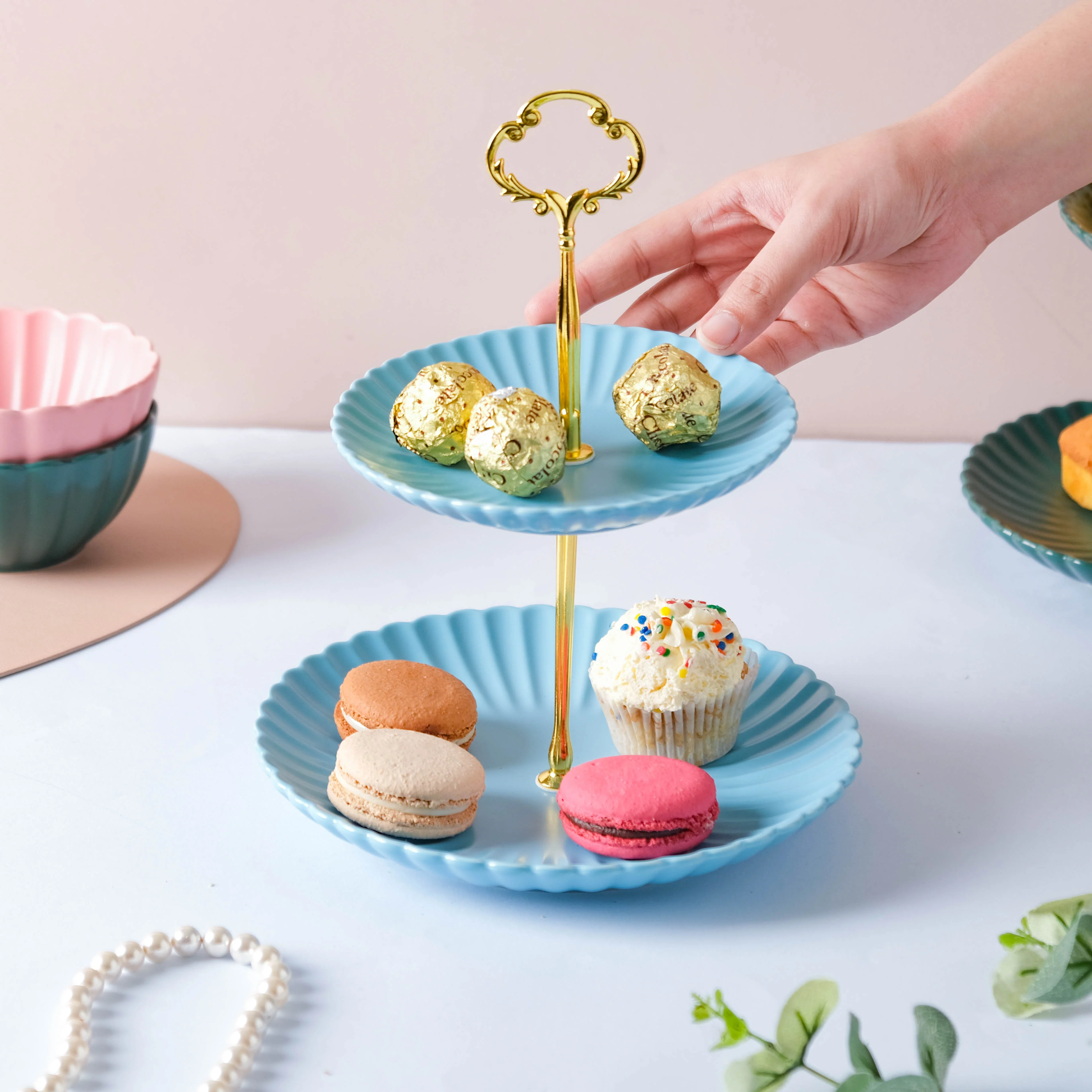 True Blue 2-tier Cupcake Stand - Image 2