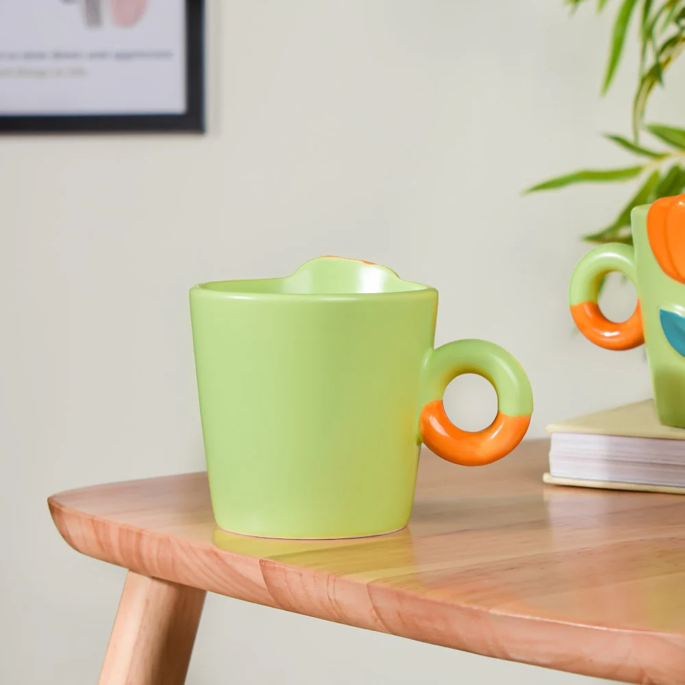 Tulip Coffee Mug Green Set of 2 330ml - Image 5