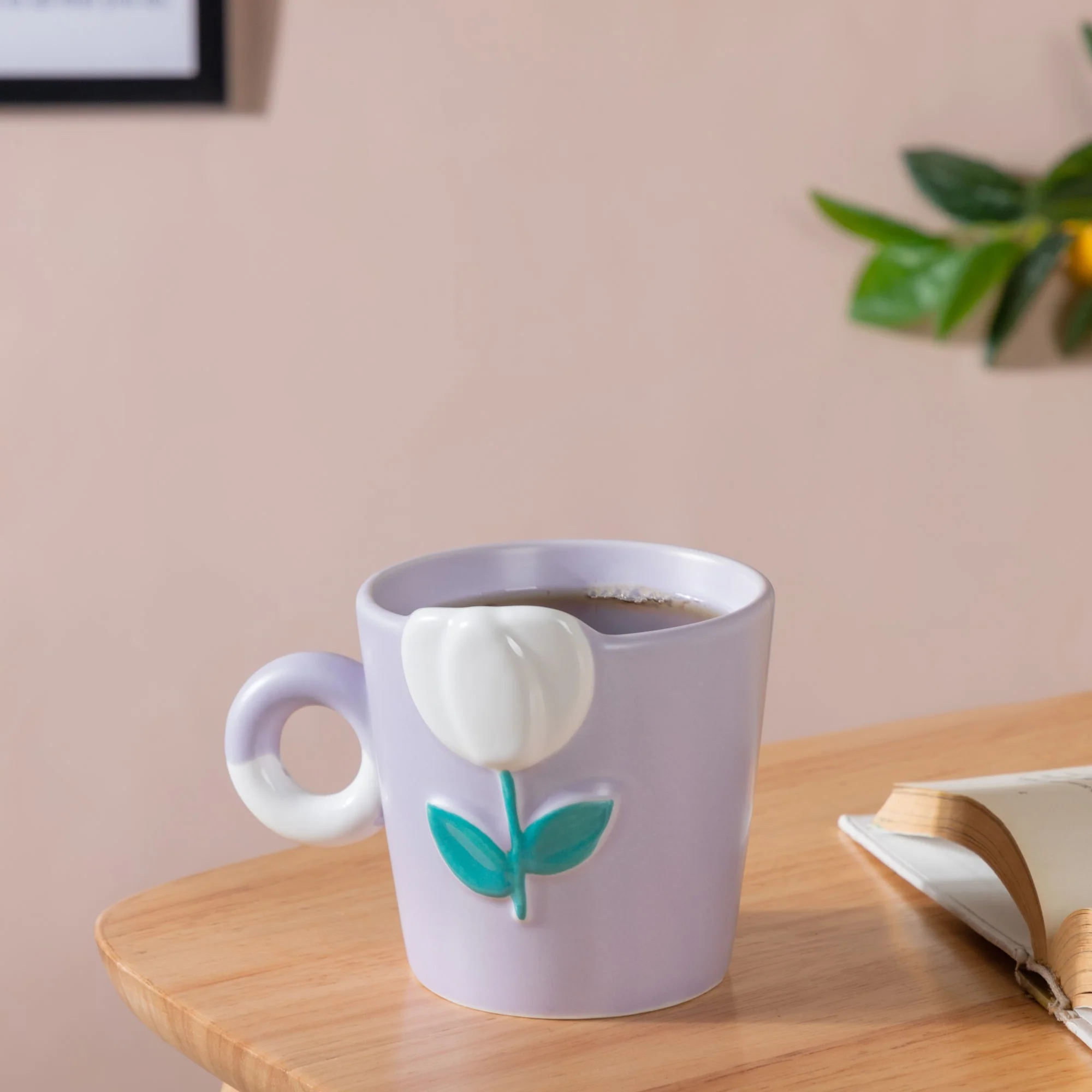 Tulip Coffee Mug Lilac Set of 2 330ml - Image 3