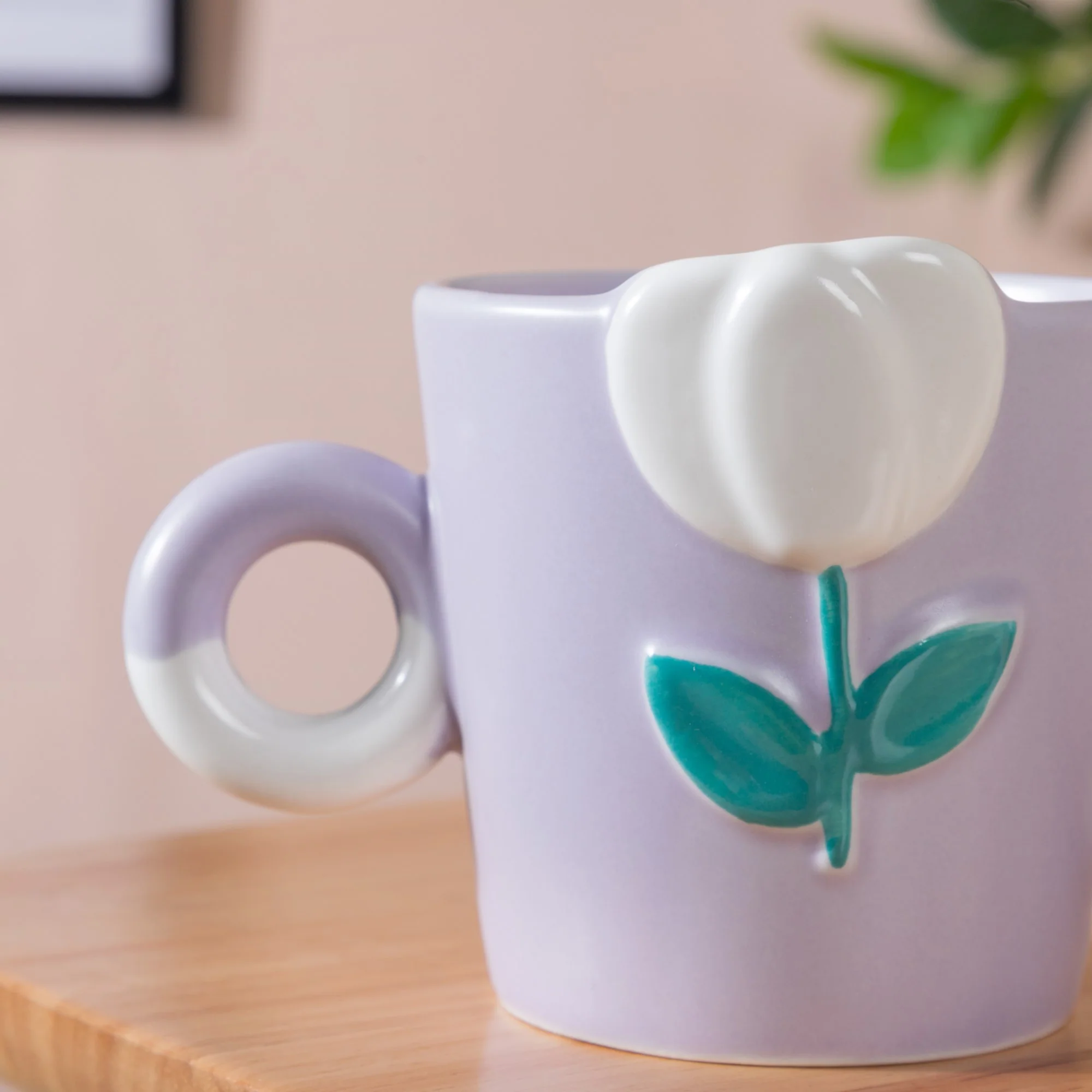 Tulip Coffee Mug Lilac Set of 2 330ml - Image 5