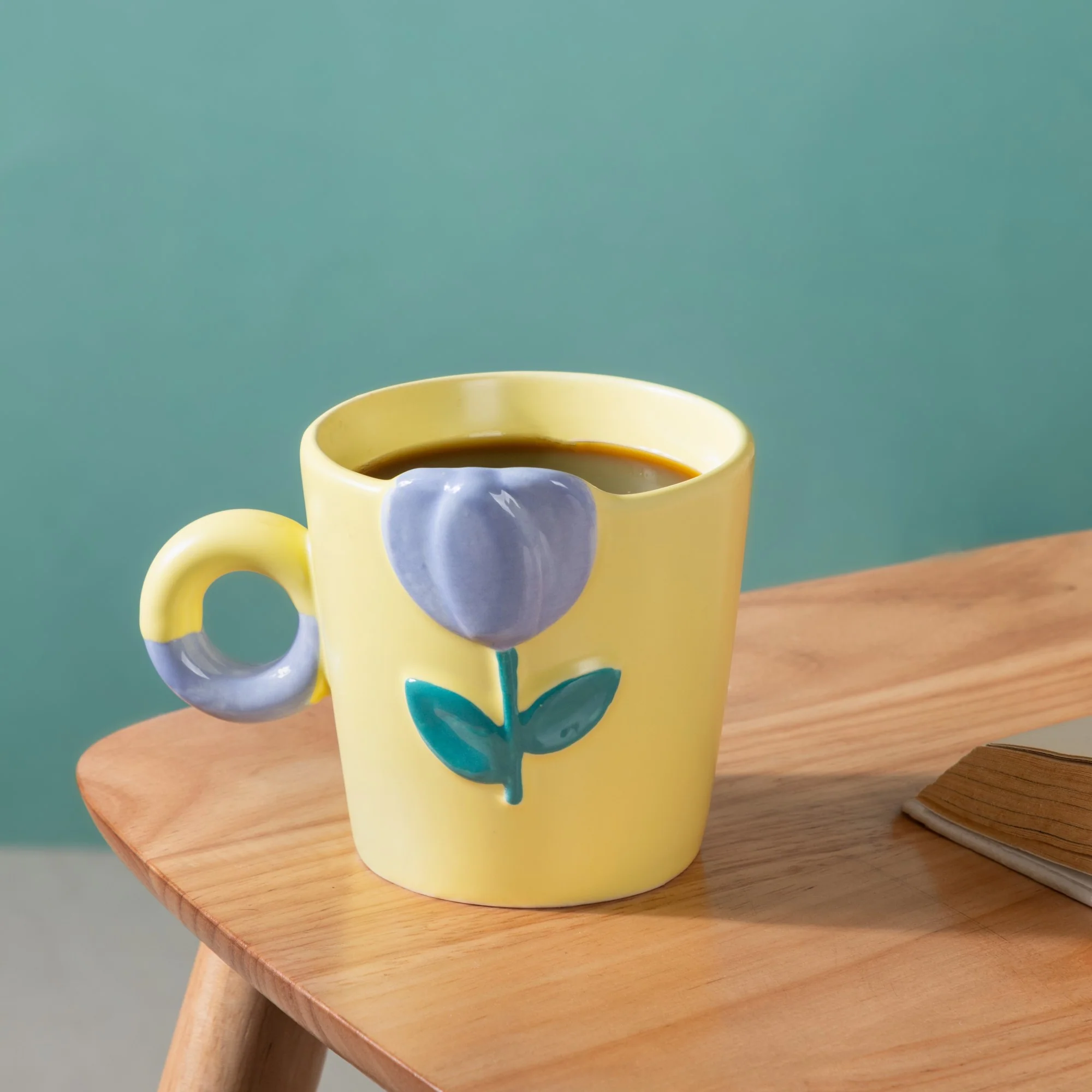 Tulip Coffee Mug Yellow Set of 2 330ml - Image 3