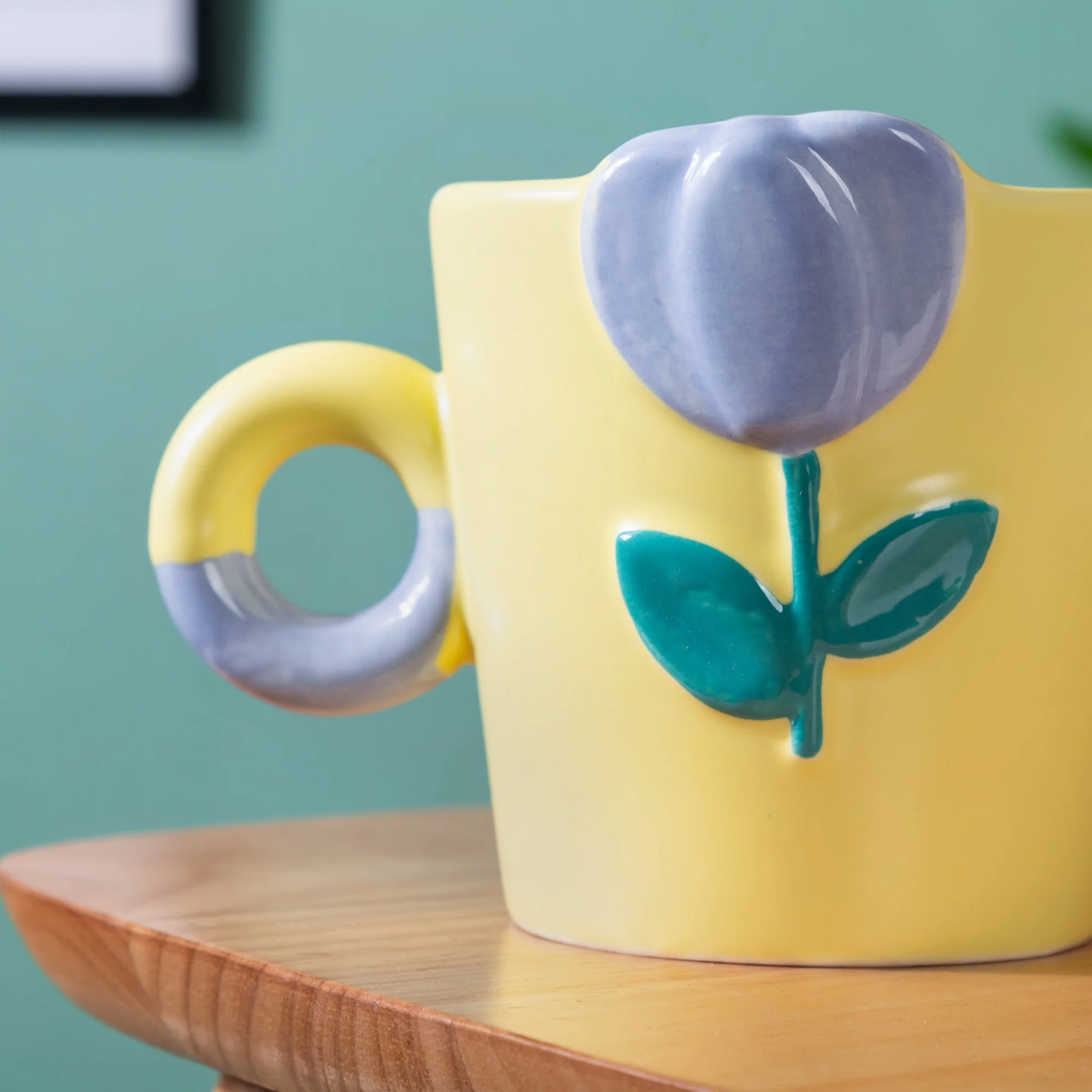 Tulip Coffee Mug Yellow Set of 2 330ml - Image 4