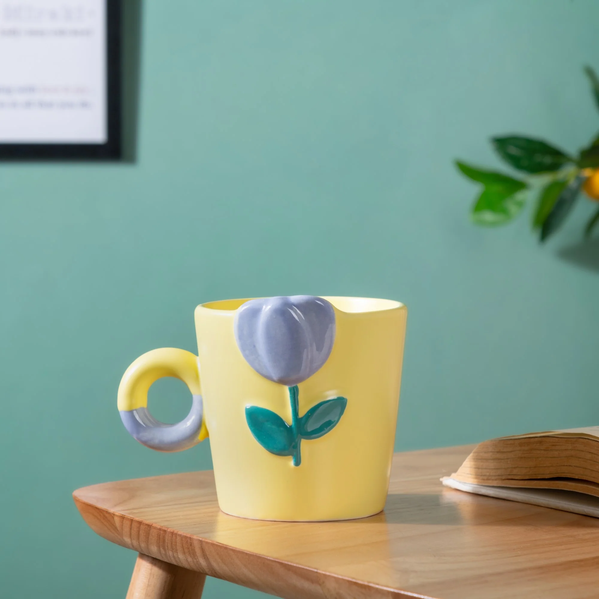 Tulip Coffee Mug Yellow Set of 2 330ml - Image 5