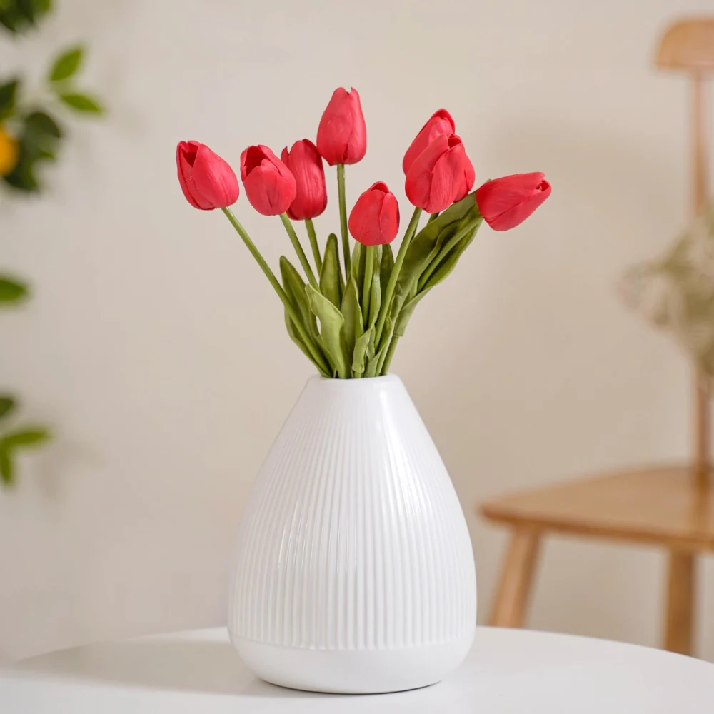 Tulip Flower Red Set Of 9