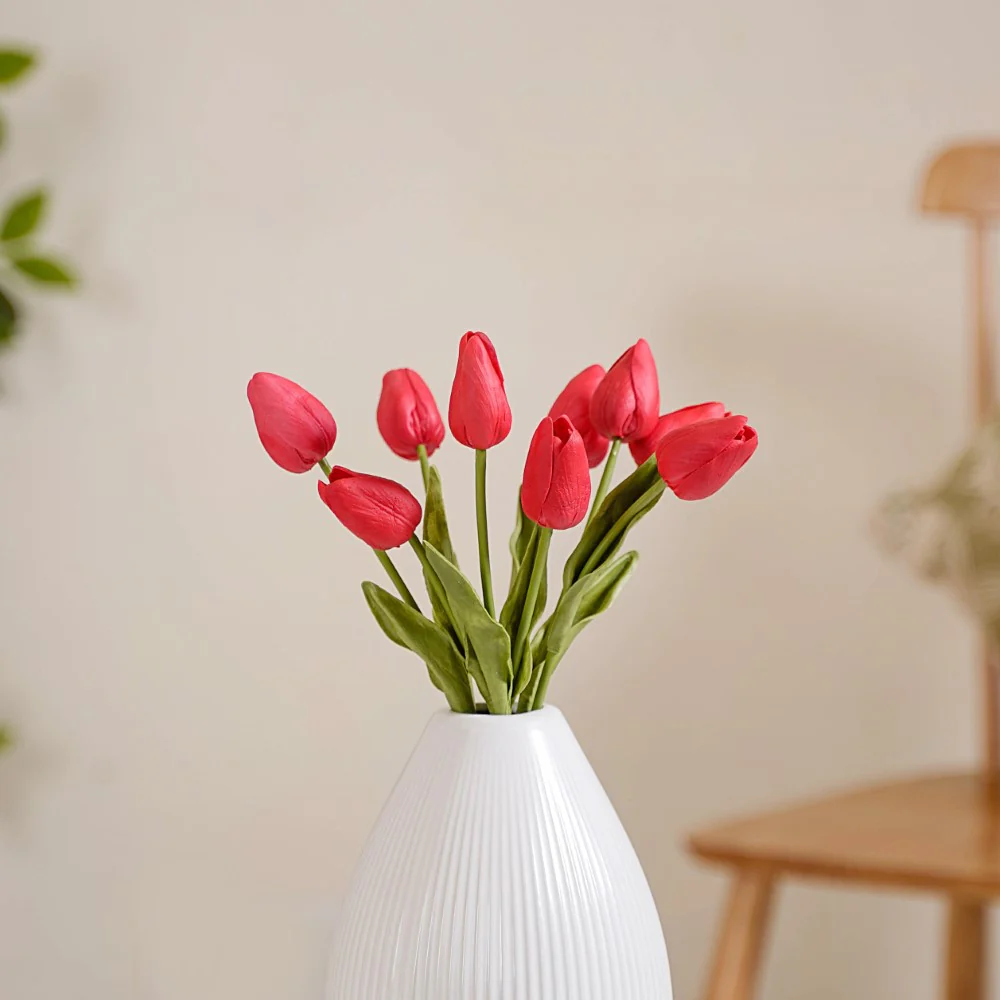 Tulip Flower Red Set Of 9 - Image 3