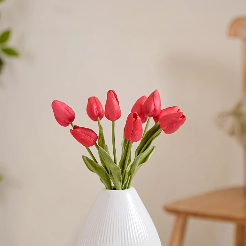 Tulip Flower Red Set Of 9 - Image 5