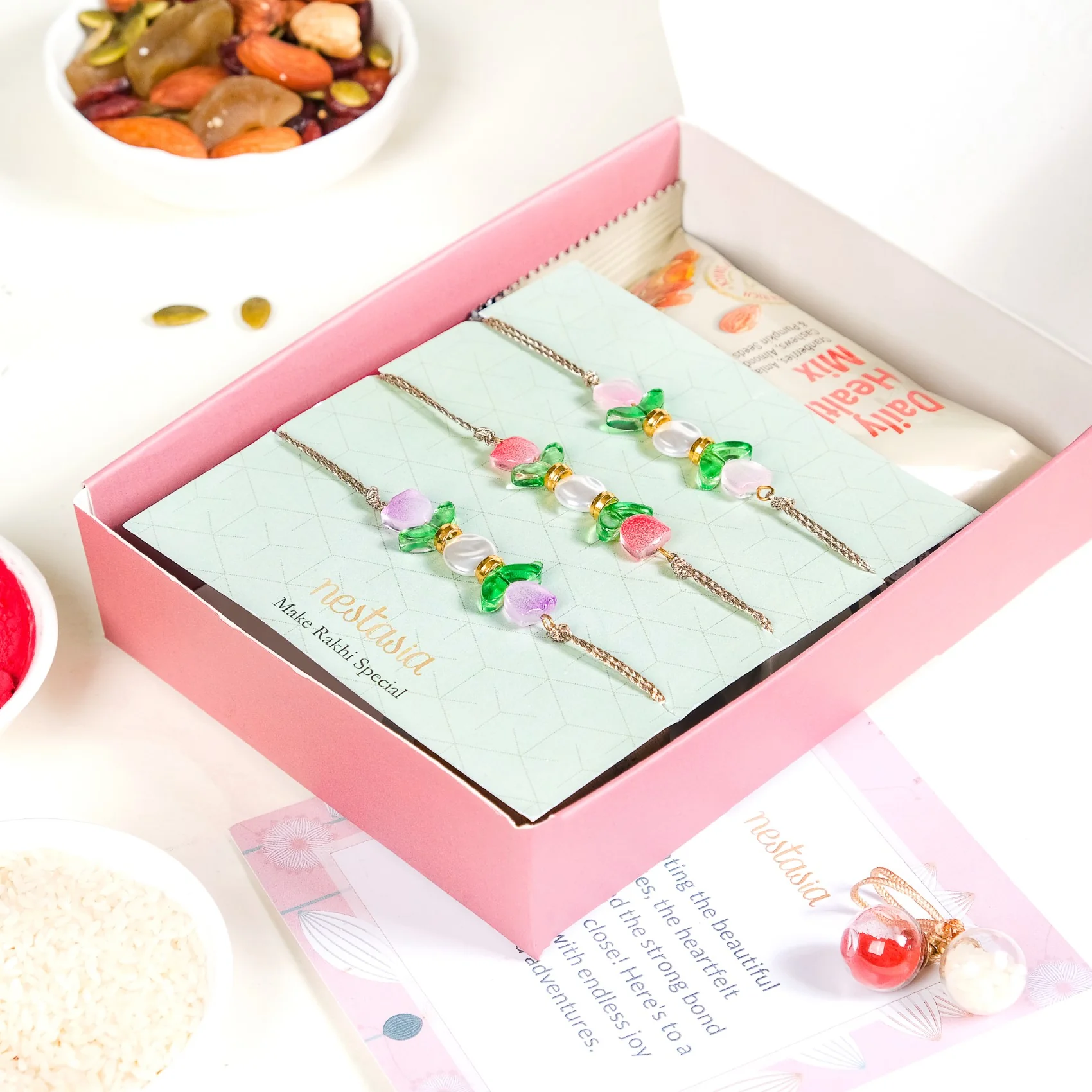Tulip Rakhi Set Of 5 With Box And Card - Image 3