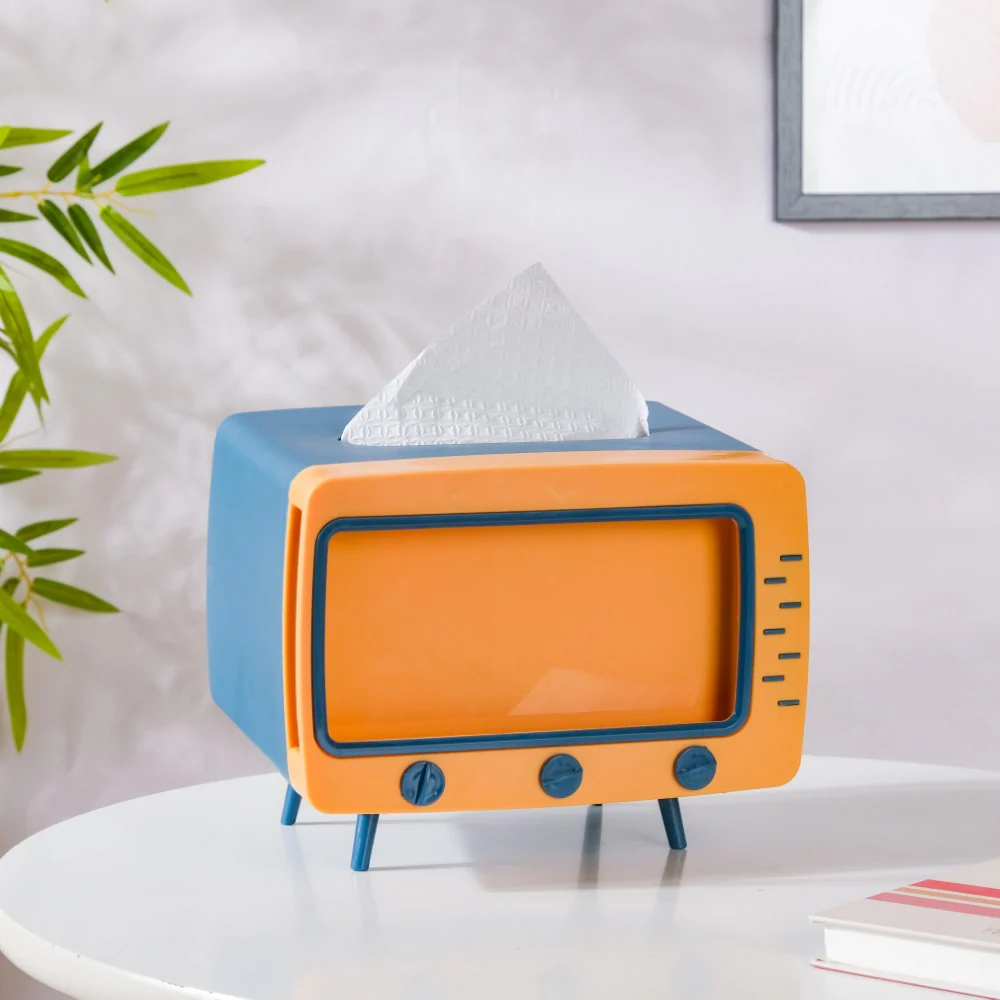 TV Tissue Box With Stand Blue - Image 3