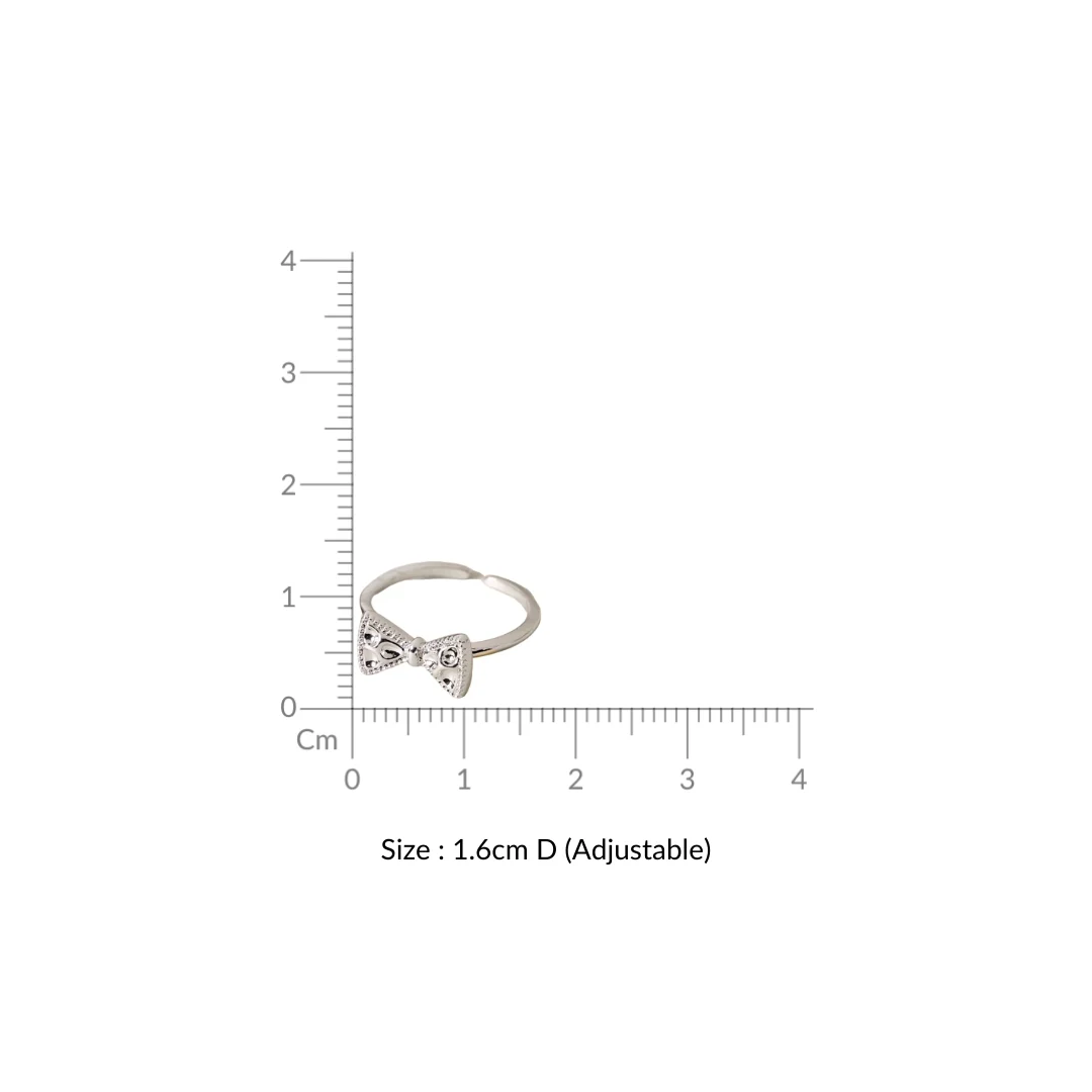 Twinkling Bow Silver Ring - Image 3