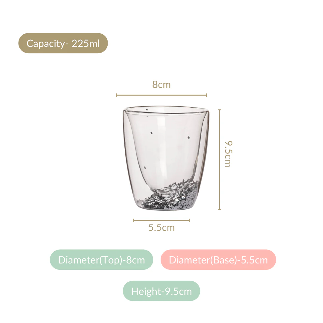 Twinkling Star Double Wall Drinking Glass Set Of 2 225ml - Image 4