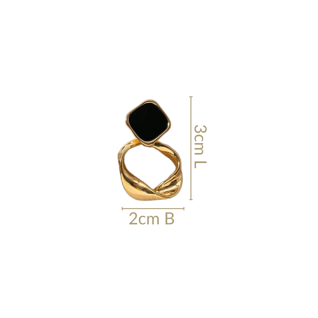 Twisted Hoop Dangling Earrings Black - Image 3