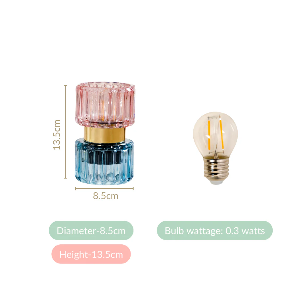 Two Toned Hourglass Bedside Lamp With E27 LED Bulb - Image 4