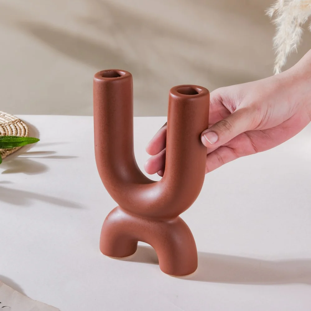 Ultra Mod Ceramic Candle Holder 2 Arm - Image 3