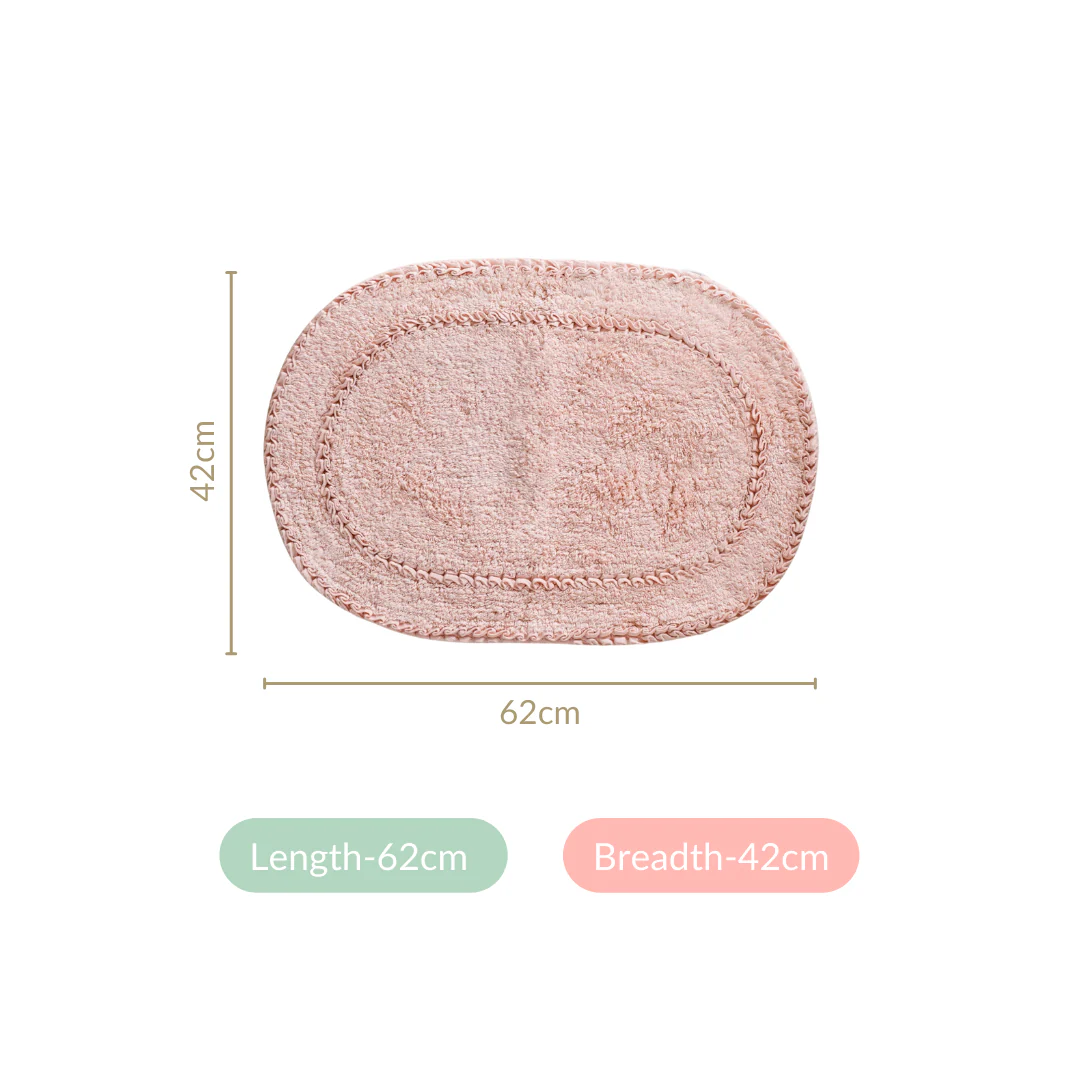 Ultra Soft Cotton Door Mat Baby Pink Set Of 2 24x16 Inch - Image 4