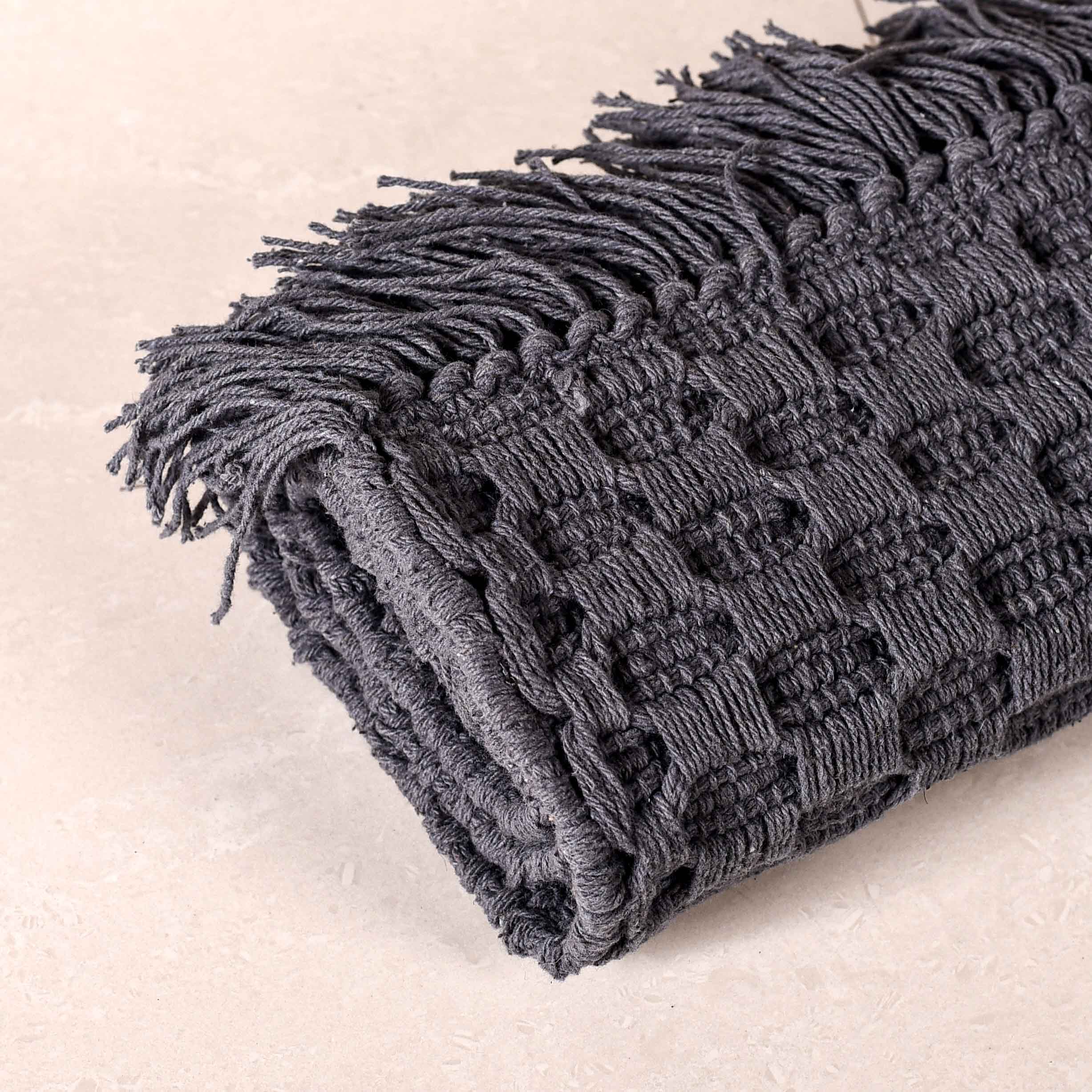 Ultra Soft Waffle Weave Handmade Cotton Floor Mat Grey 37x20 Inch - Image 9