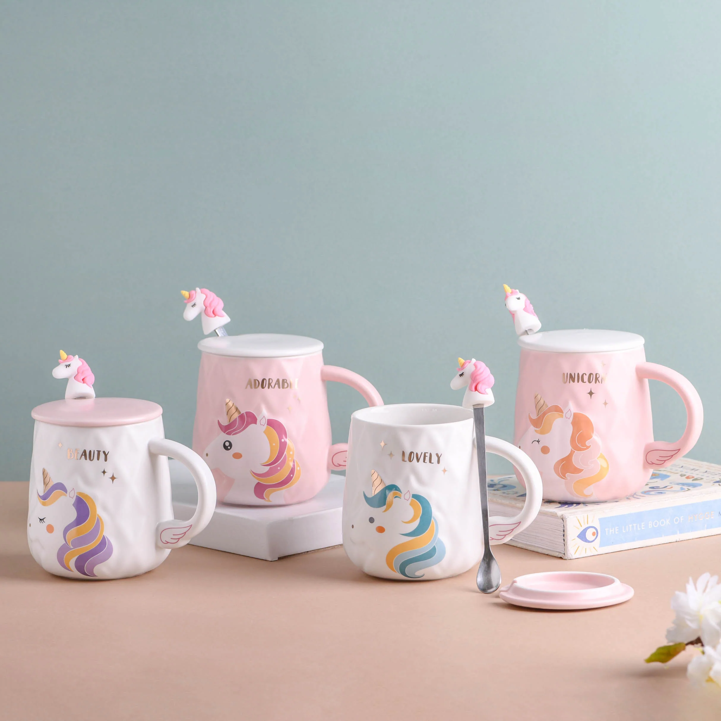 Unicorn Mug With Lid And Spoon - Image 3
