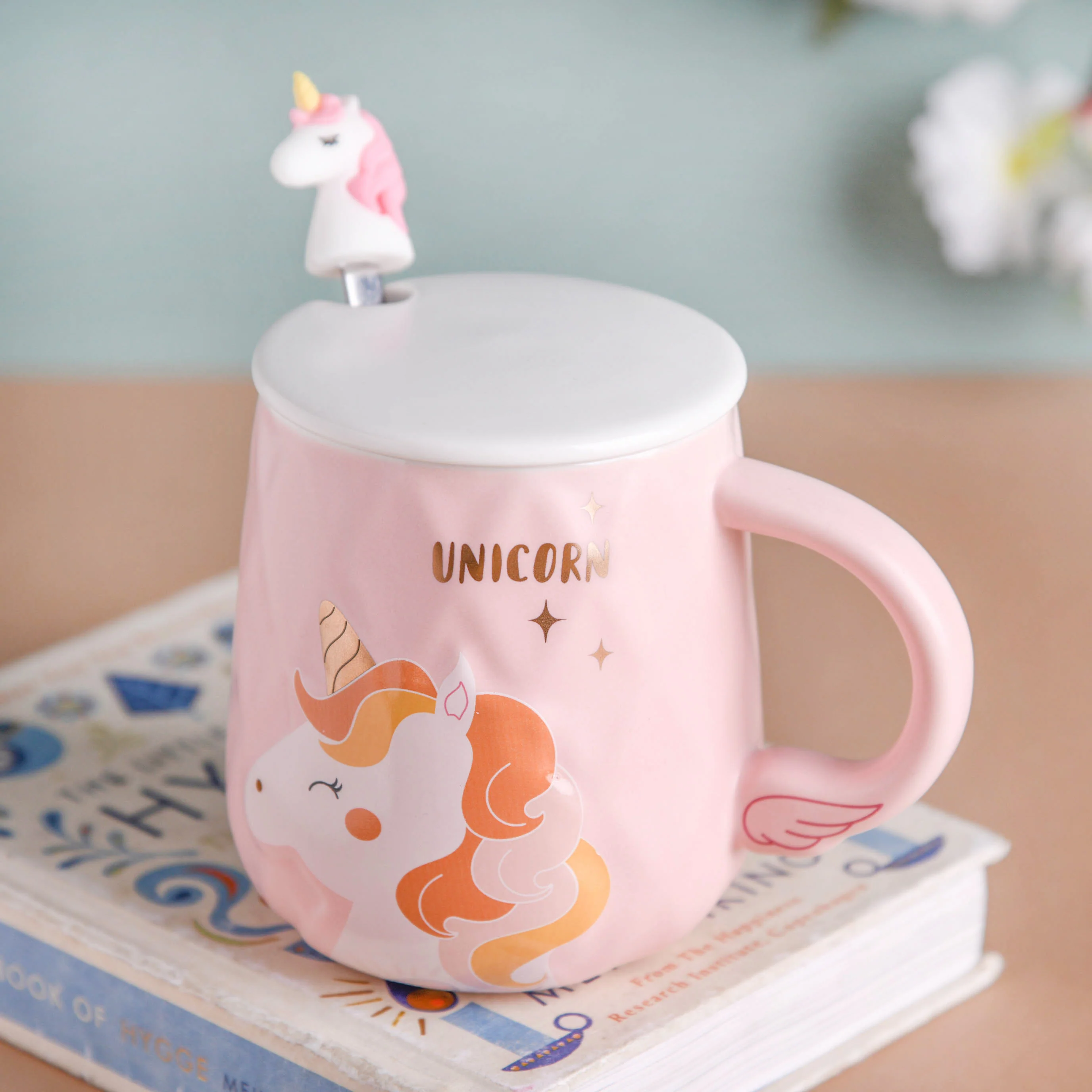 Unicorn Mug With Lid And Spoon - Image 6
