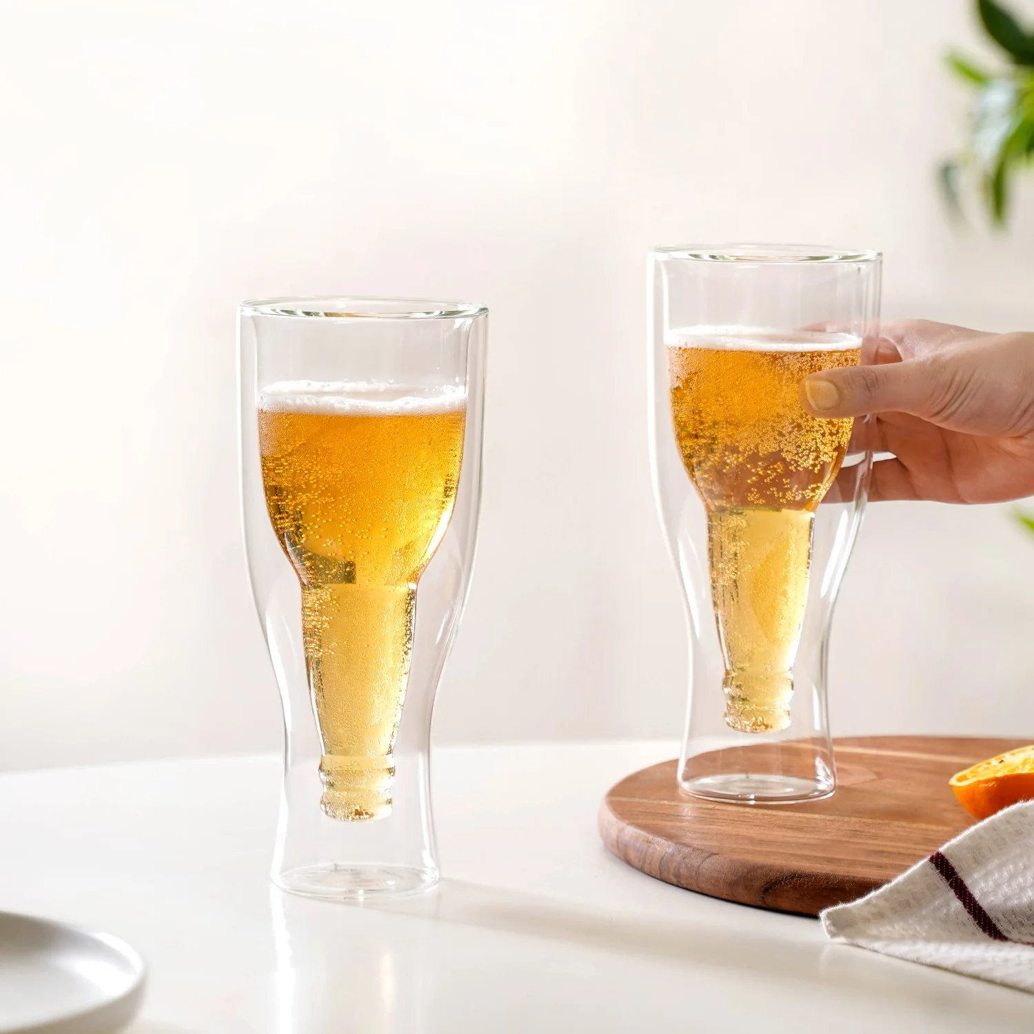 Upside Down Double Wall Beer Glass Set Of 2 375ml - Image 2