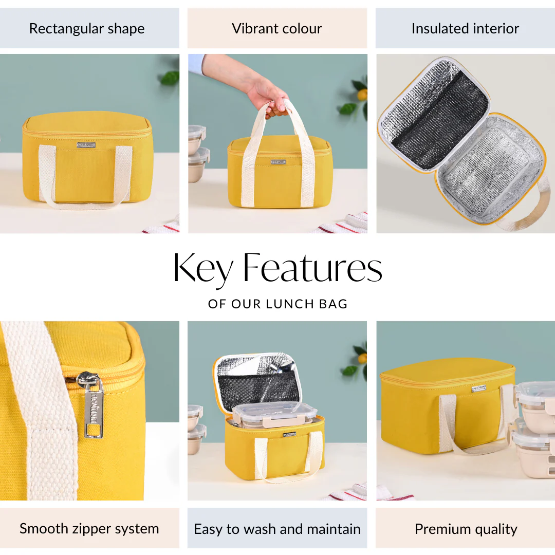 Urban Daily Insulated Yellow Lunch Bag For Work - Image 5