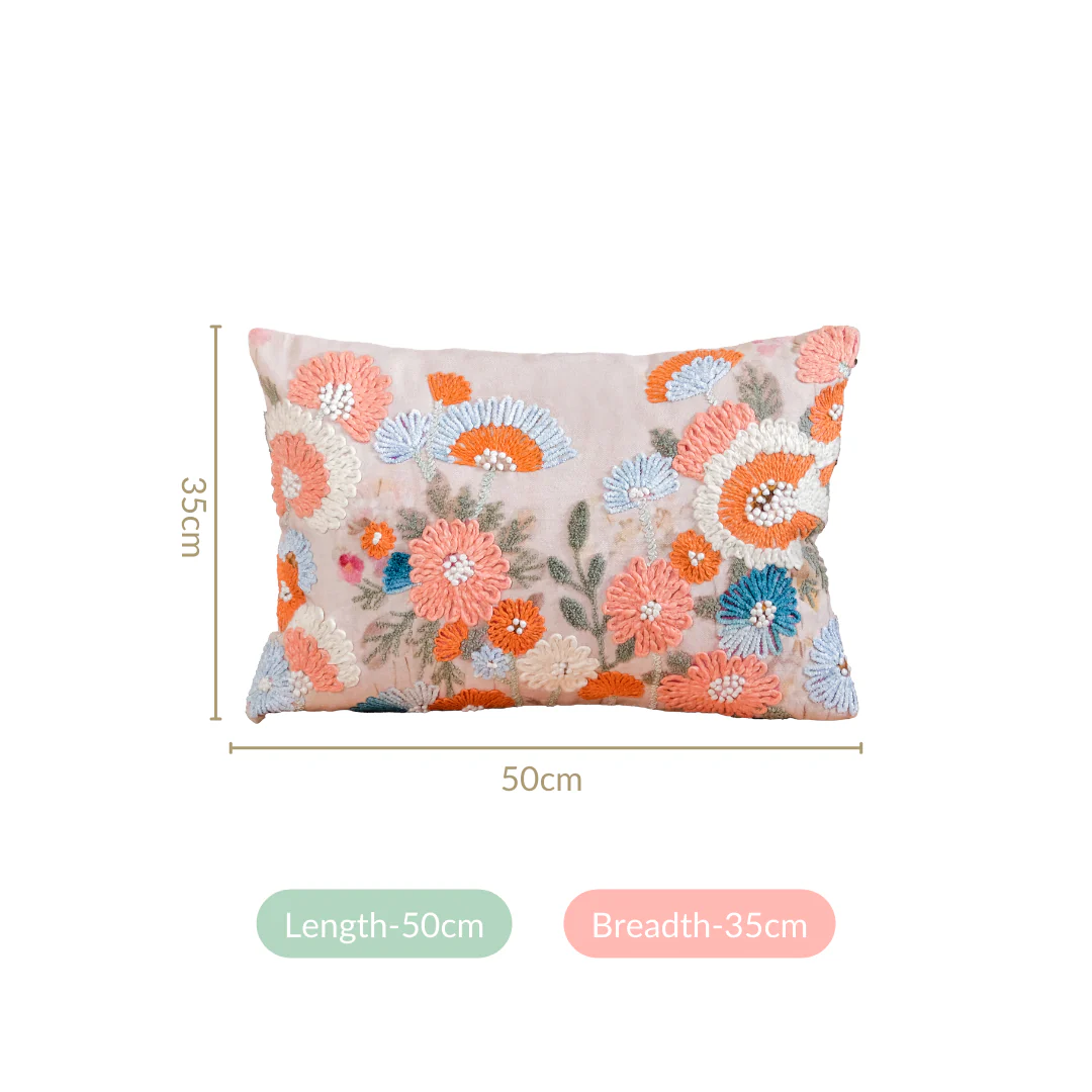 Valley Of Spring Cotton Cushion Cover 50x35 cm - Image 4