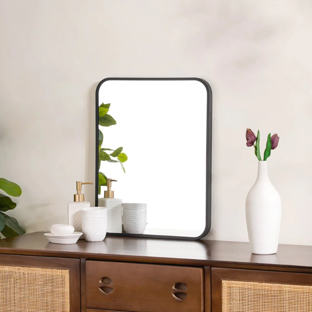 Vanity Makeup Mirror Black 20 x 16 Inches - Image 4