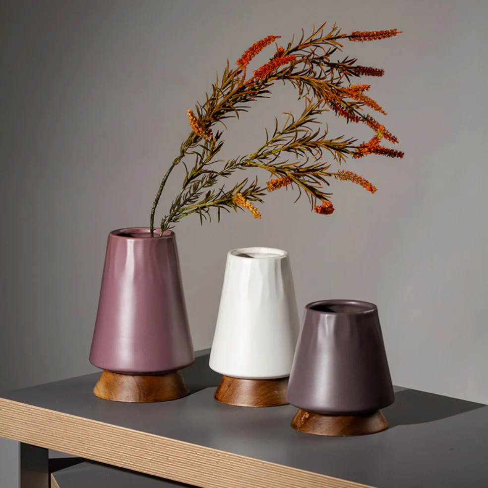 Vase With Wooden Base - Image 2