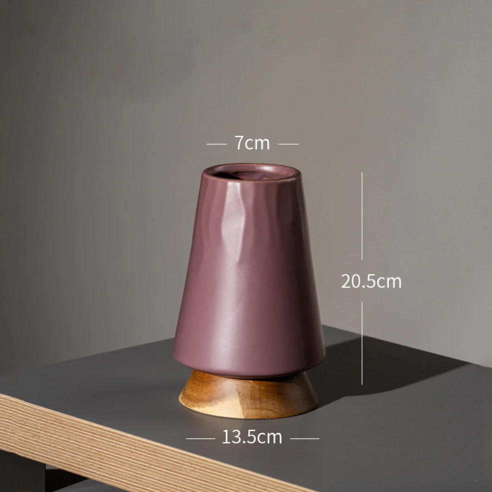Vase With Wooden Base - Image 5