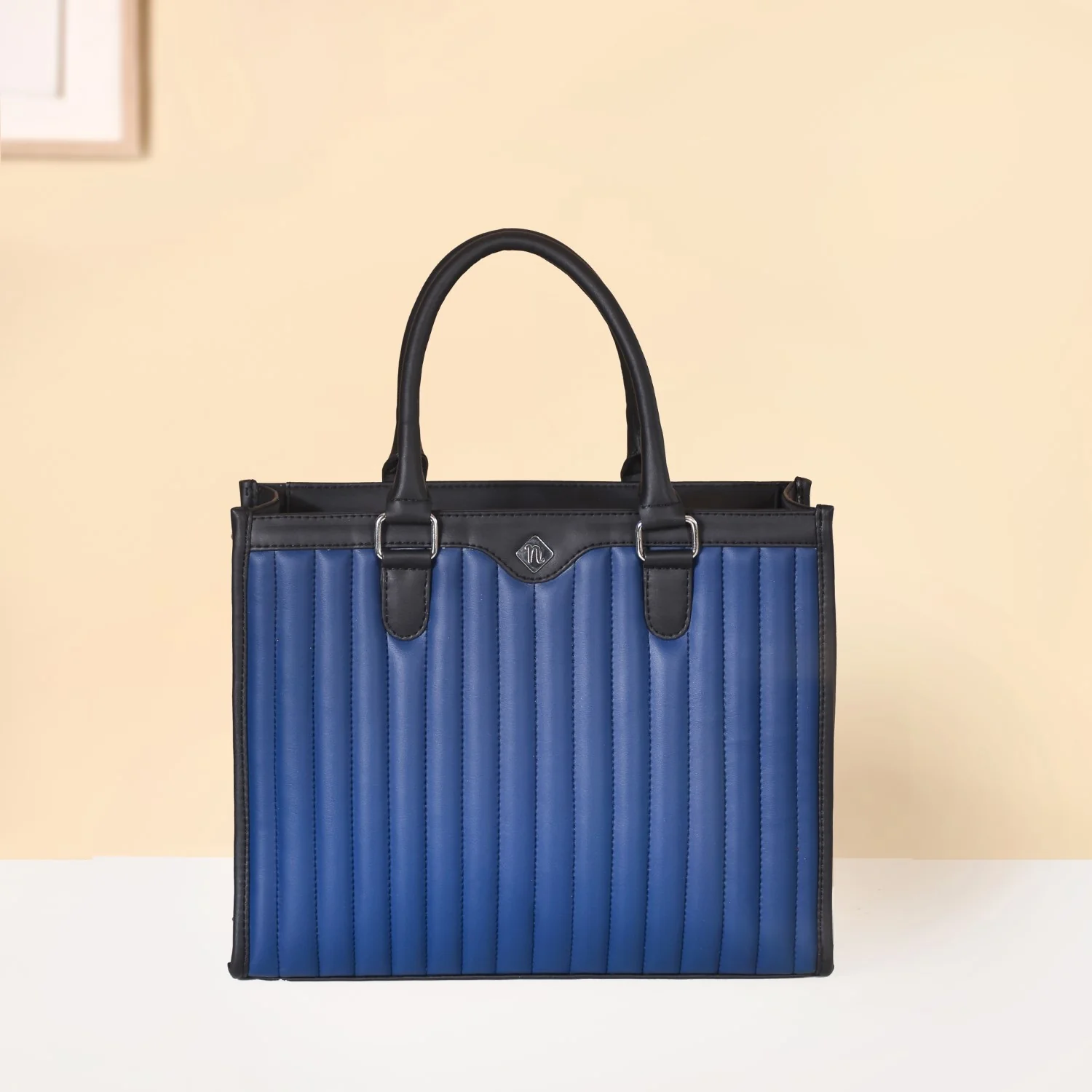 Vegan Leather Book Tote Midnight Blue - Image 13
