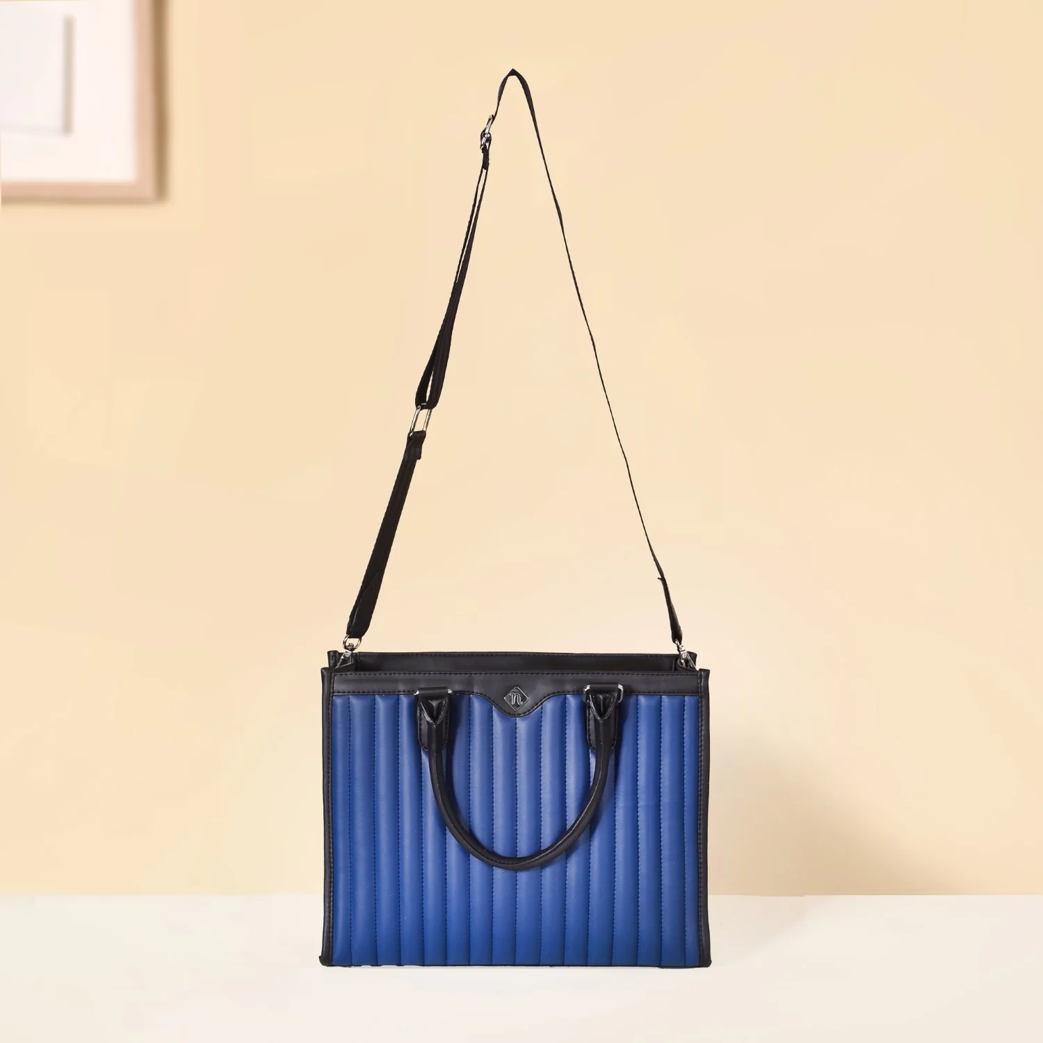 Vegan Leather Book Tote Midnight Blue - Image 15