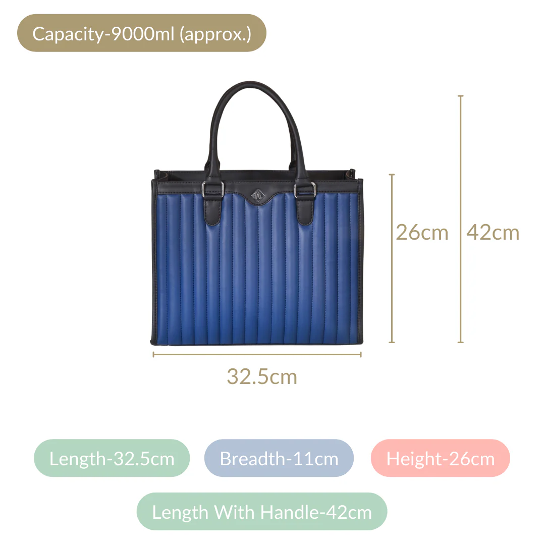 Vegan Leather Book Tote Midnight Blue - Image 6