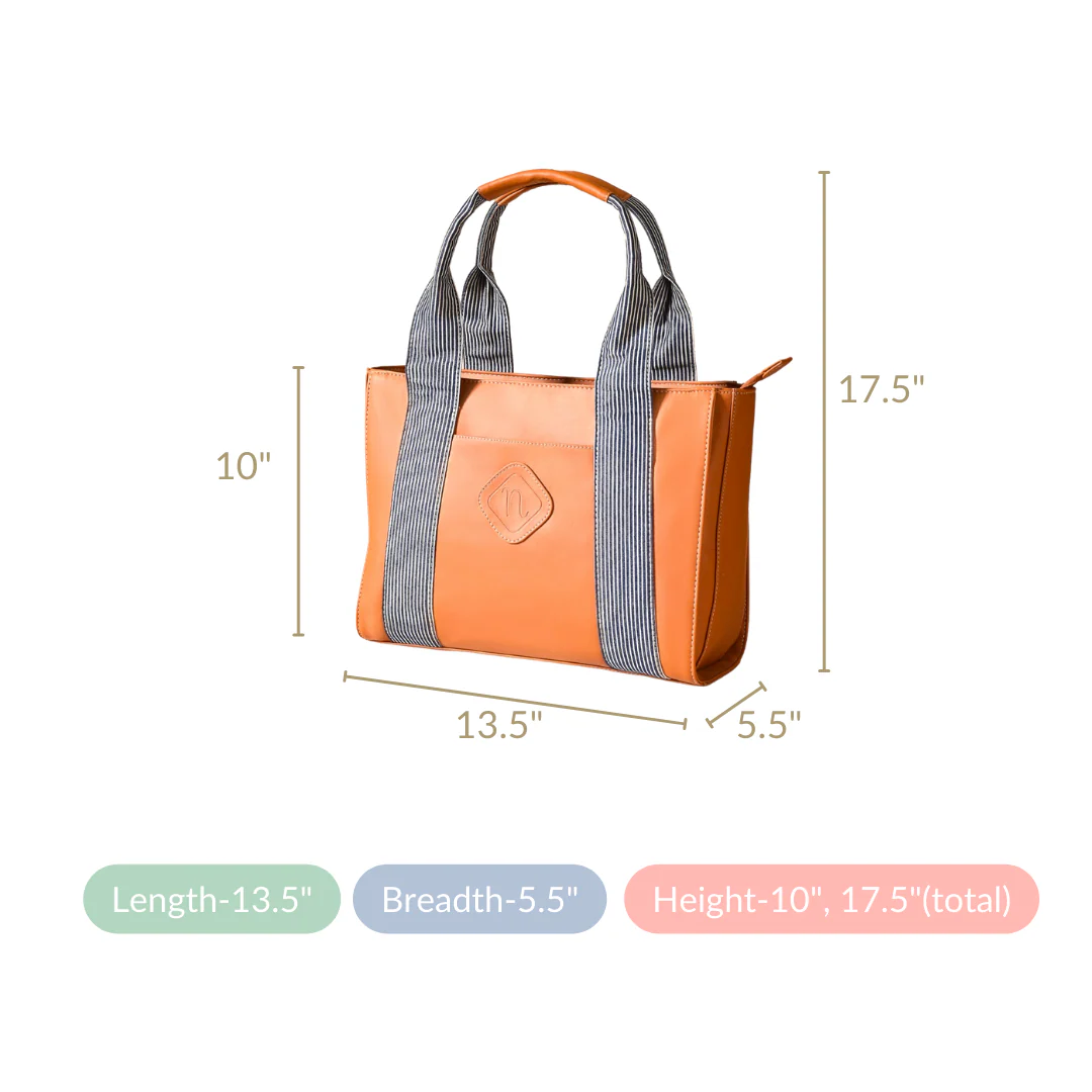 Vegan Leather Handbag Brown - Image 6
