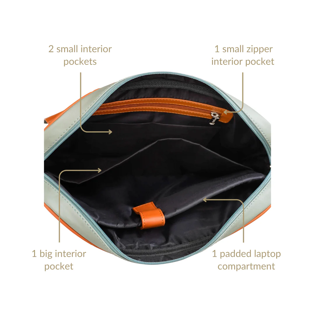 La Fusion Vegan Leather Laptop Organiser Bag 14" x 10" - Image 7