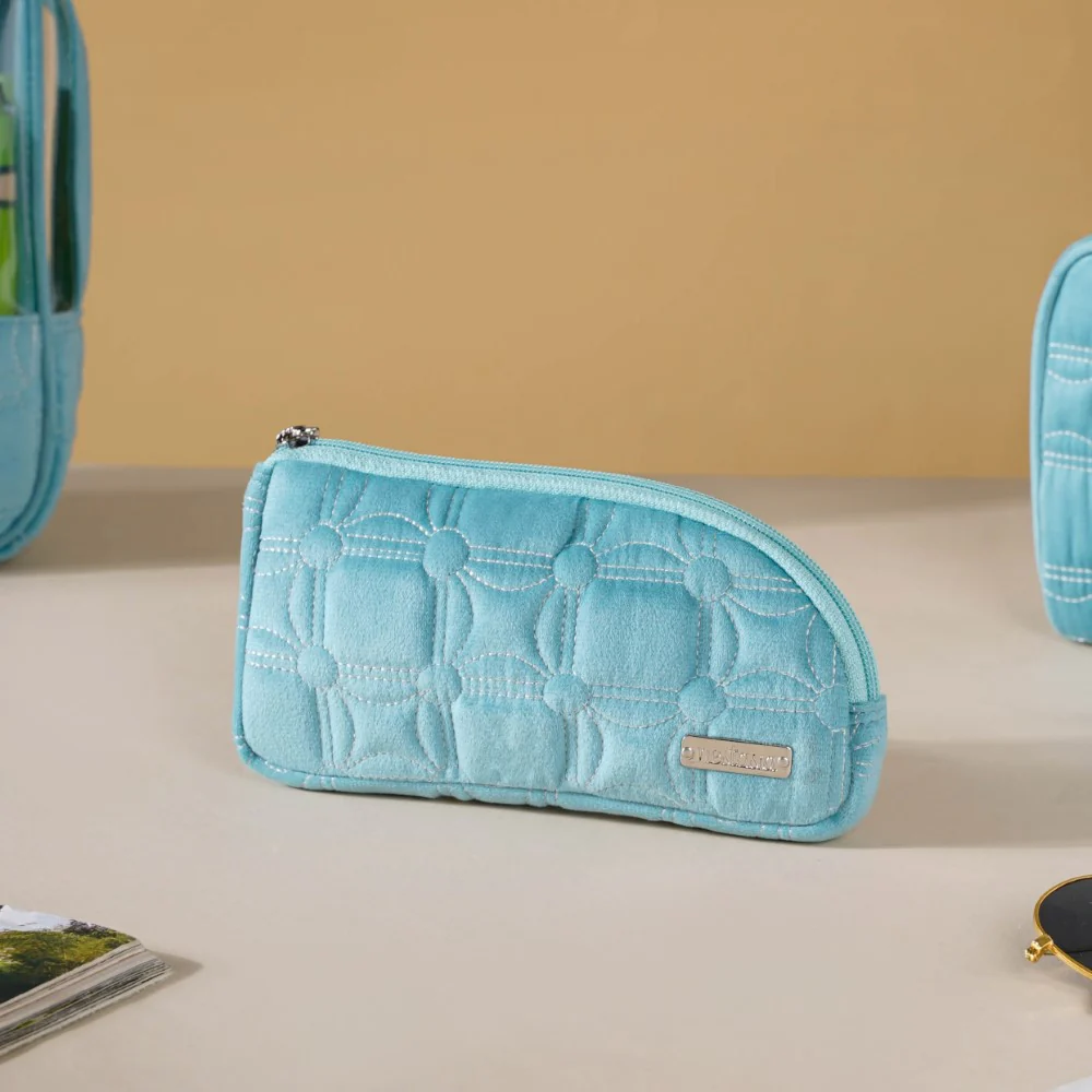 Velvet Travel Pouch Set of 4 Blue - Image 16