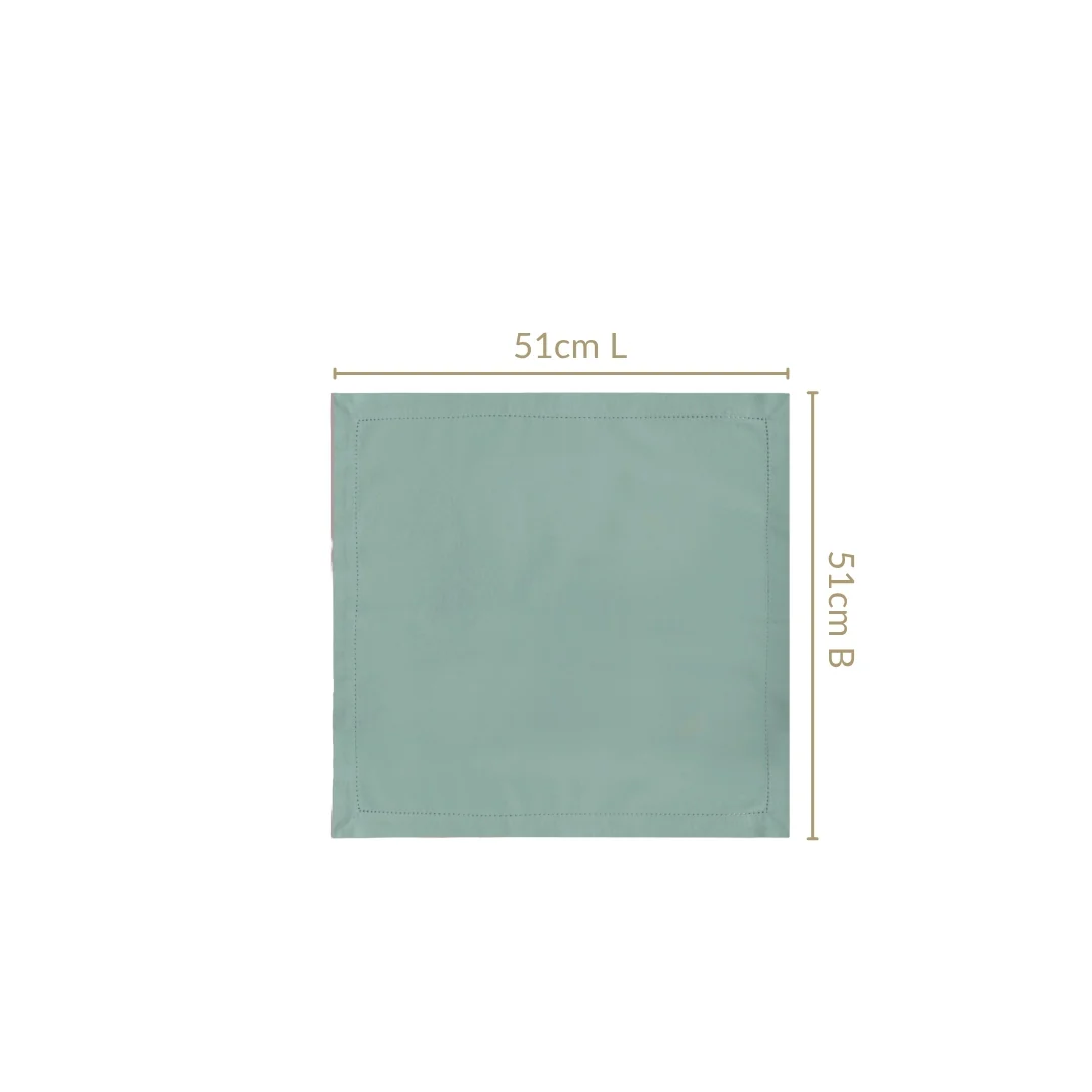 Ventosa Premium Cotton Hemstitched Dinner Napkins Set Of 6 In Teal - Image 3