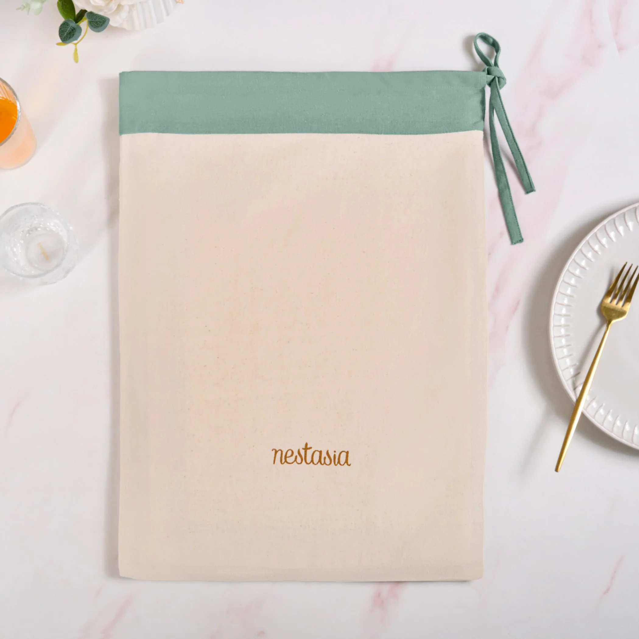 Ventosa Table Runner With Placemats And Napkins 13 Piece Set In Teal - Image 9