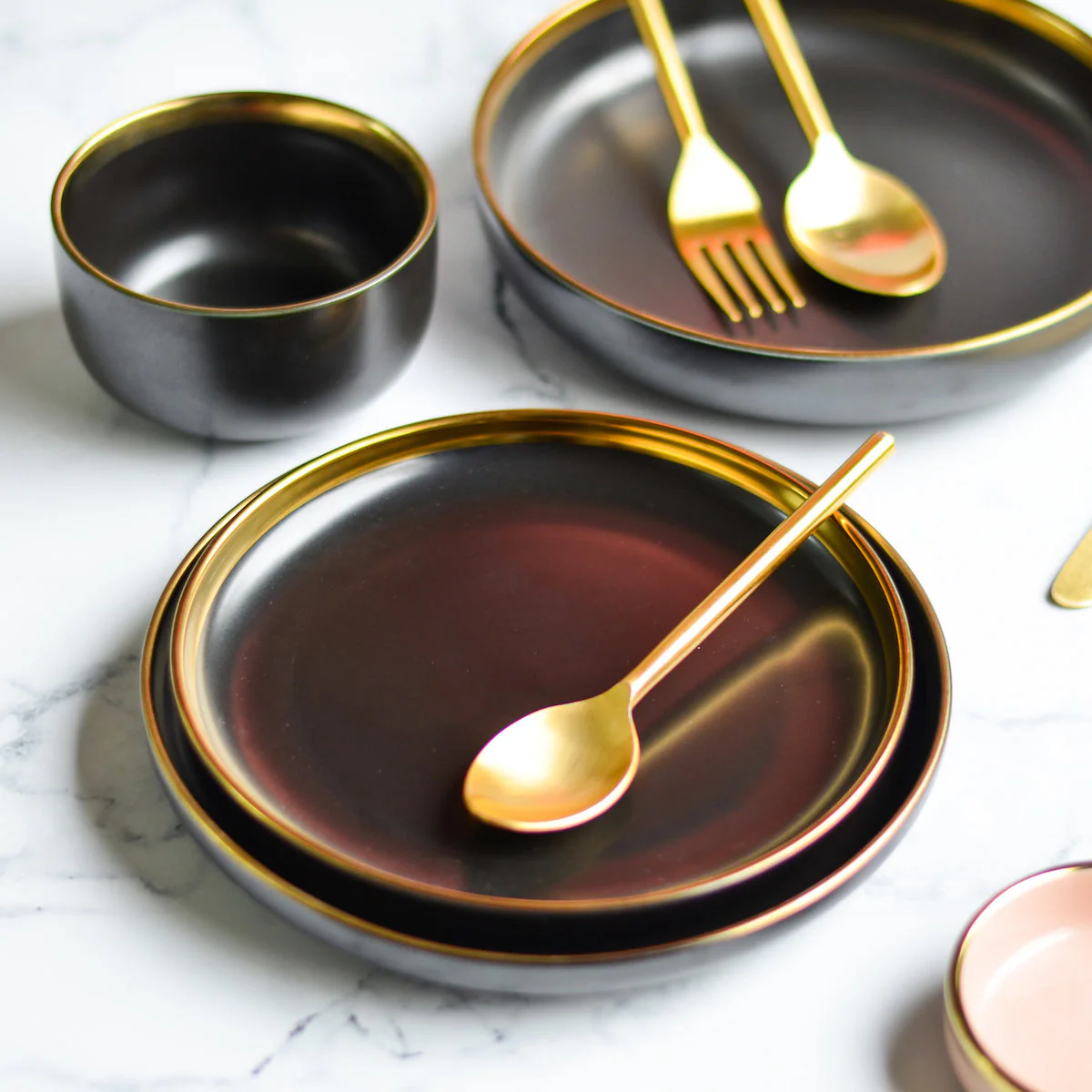 VERA Ceramic Dinner Plate Black 10 Inch - Image 3