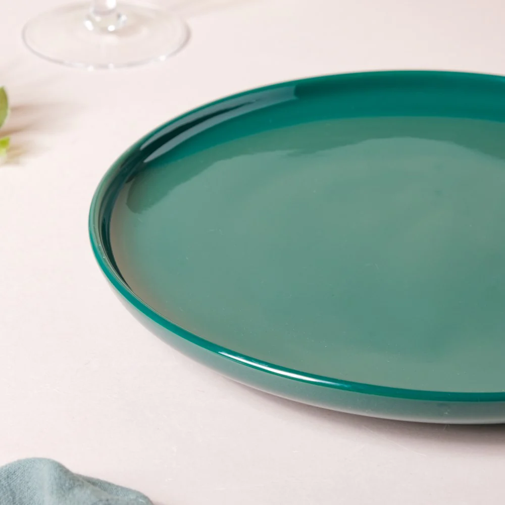 Verdant Round Ceramic Dinner Plate Green 9.5 Inch - Image 5