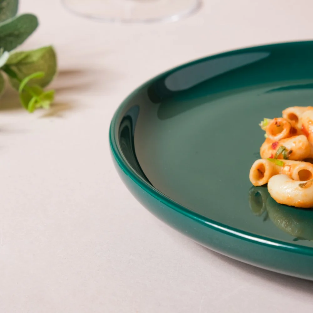 Verdant Round Ceramic Snack Plate Green 7.5 Inch - Image 5