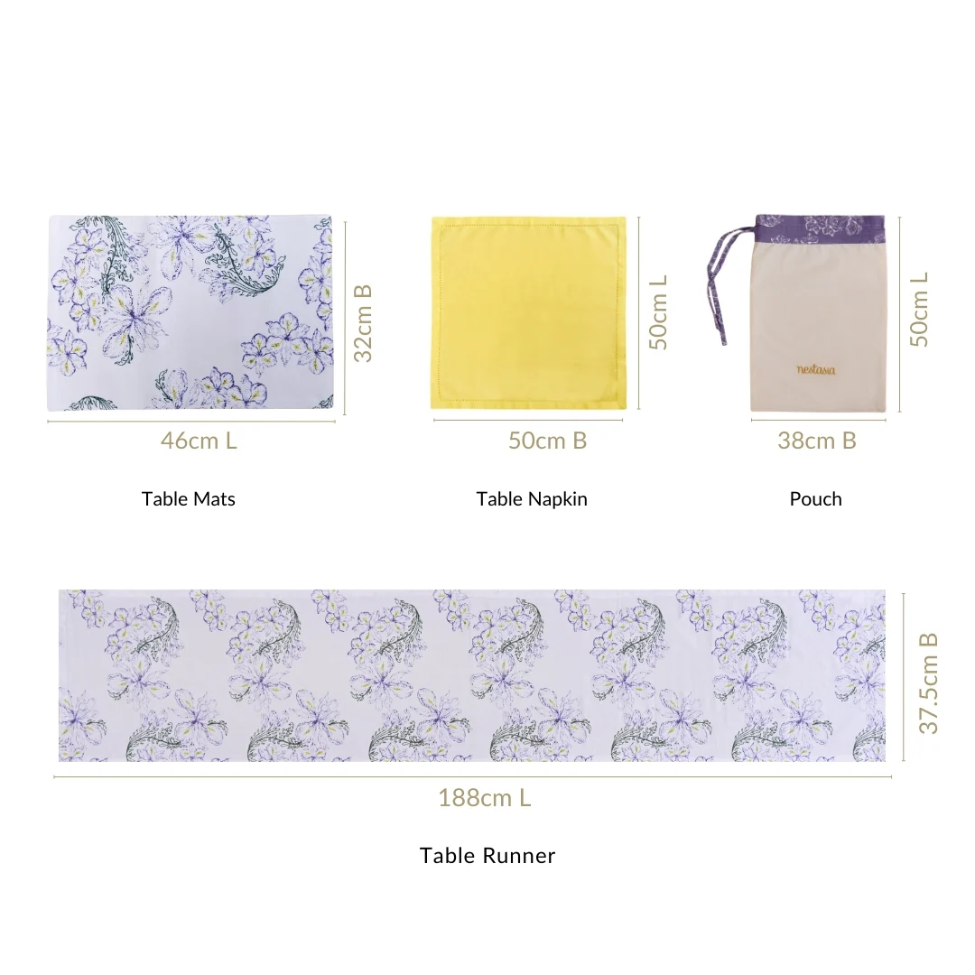 Verde Hosting Essential Table Place Mats Runner and Napkin Set - Image 4