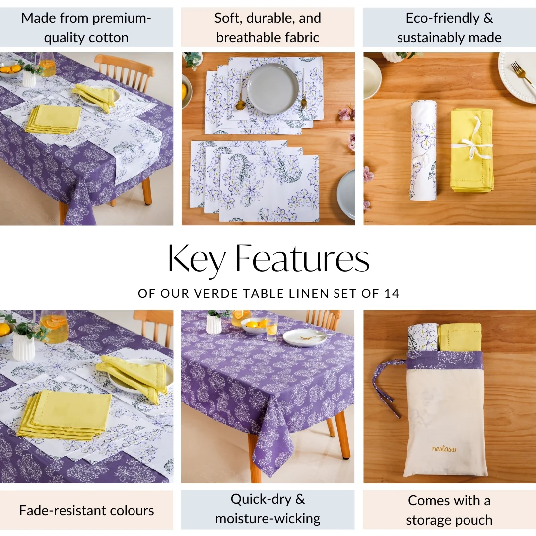 Verde Table Set With Place Mats Napkins Table Runner and Table Cloth - Image 5