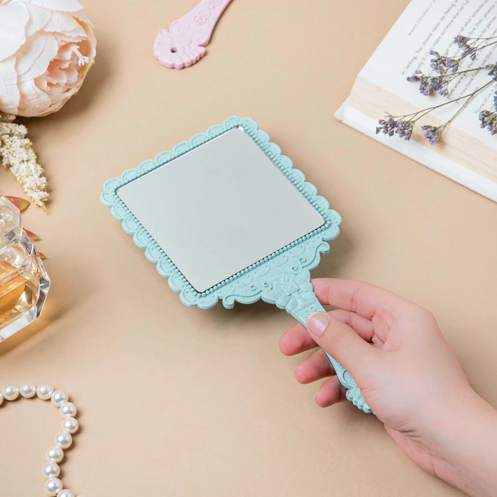 Victorian Ornate Square Mirror Blue - Image 2