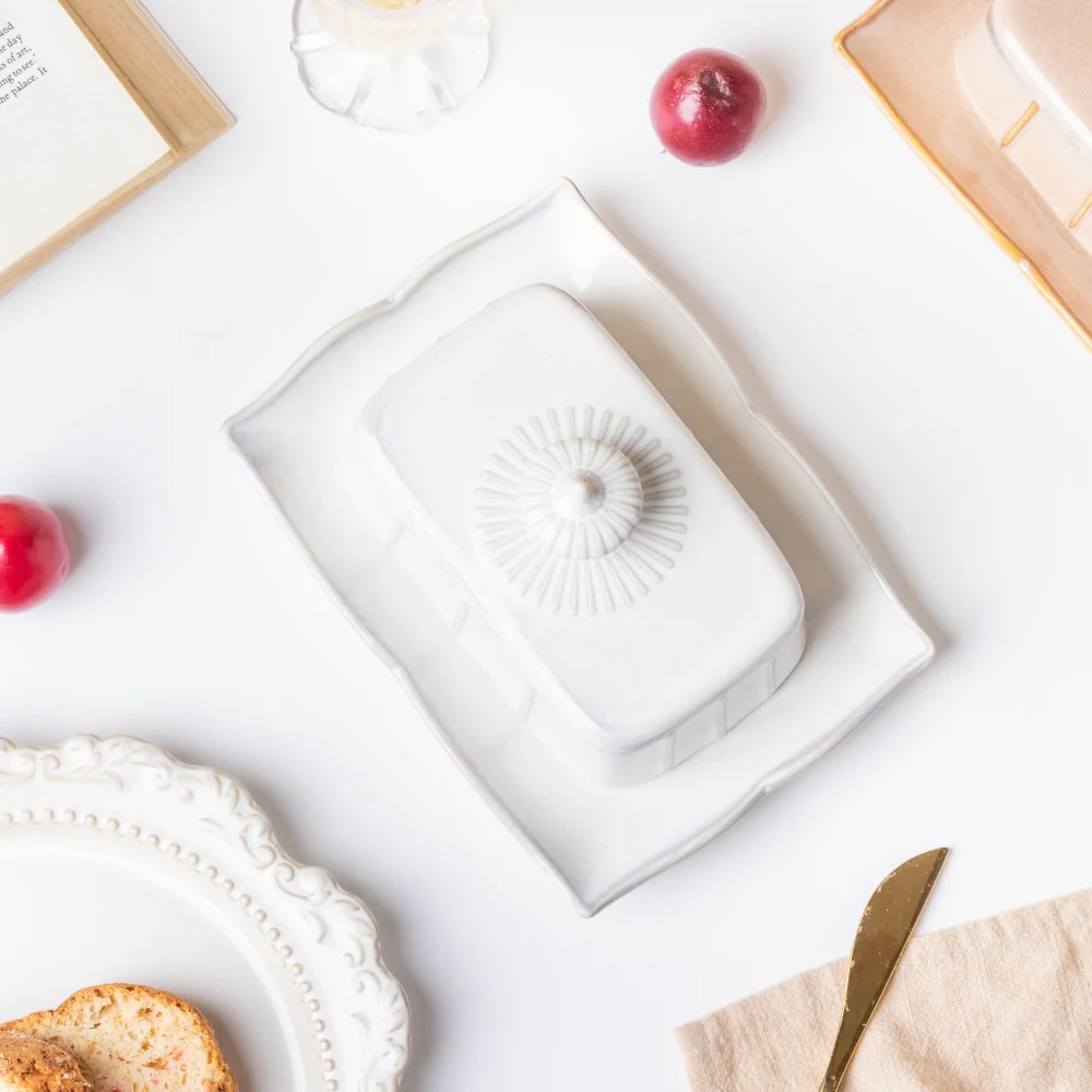Vintage Butter Dish White - Image 3