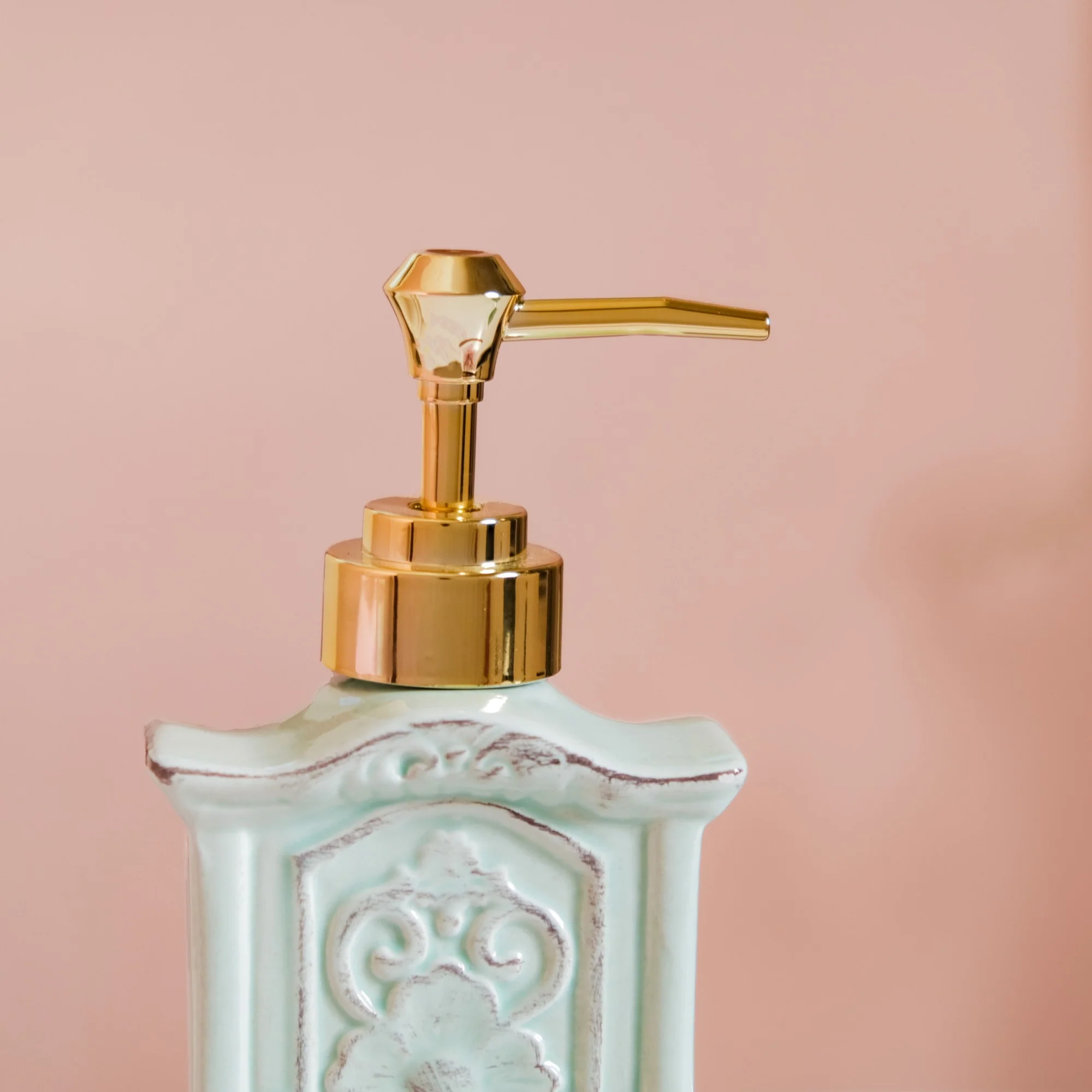 Vintage Ceramic Soap Dispenser Pastel Green - Image 9