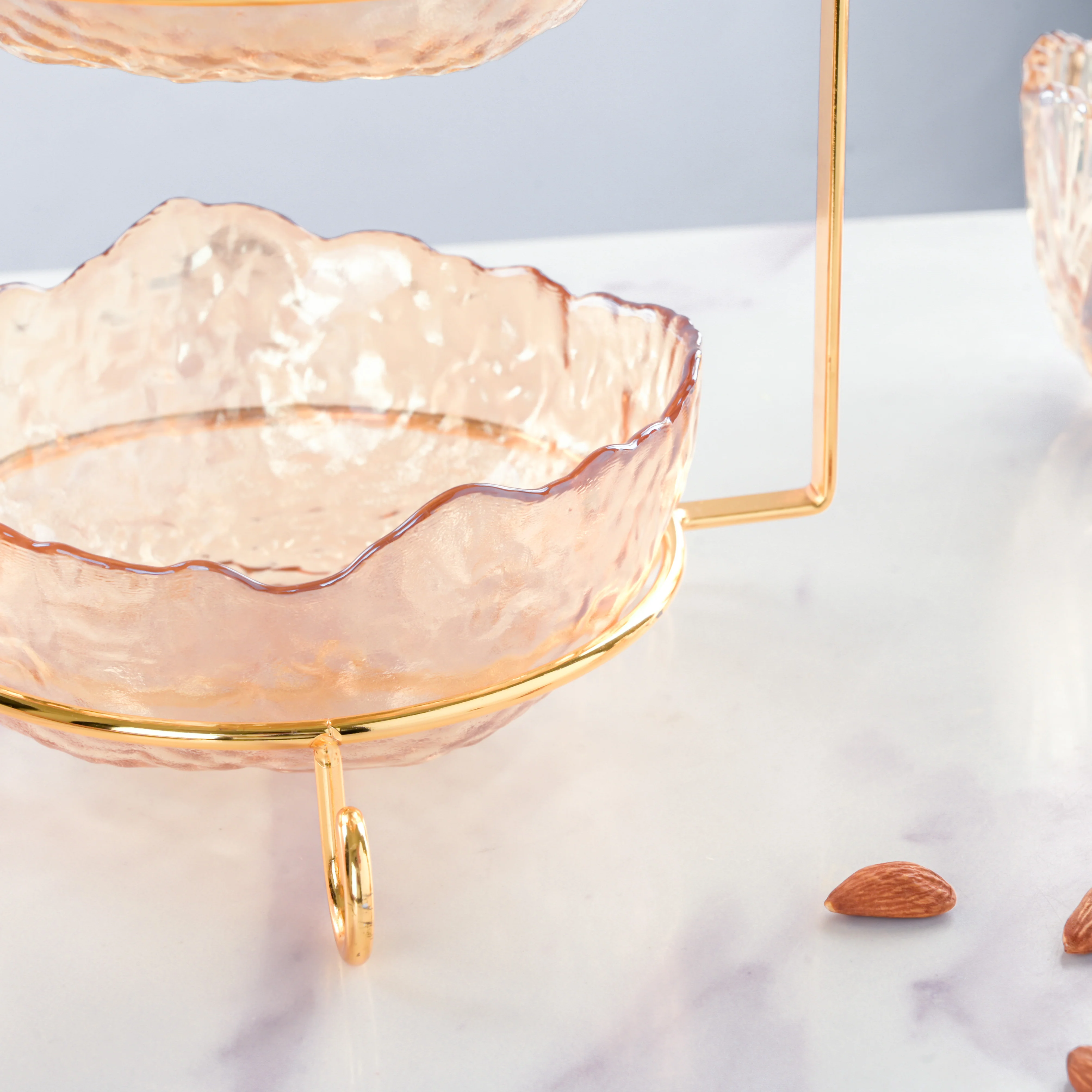 Vintage Crystal 3 Tier Dessert Stand Amber 18 Inch 650ml - Image 10