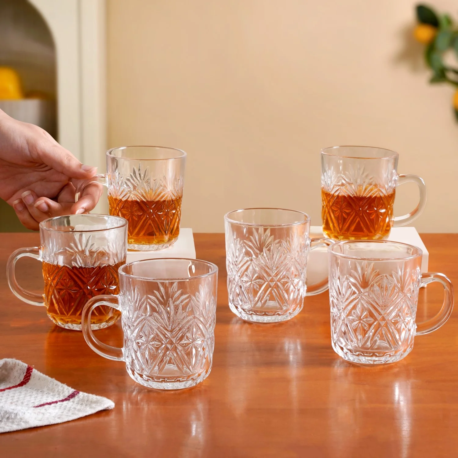 Vintage Embossed Mugs Set Of 6 229ml - Image 3