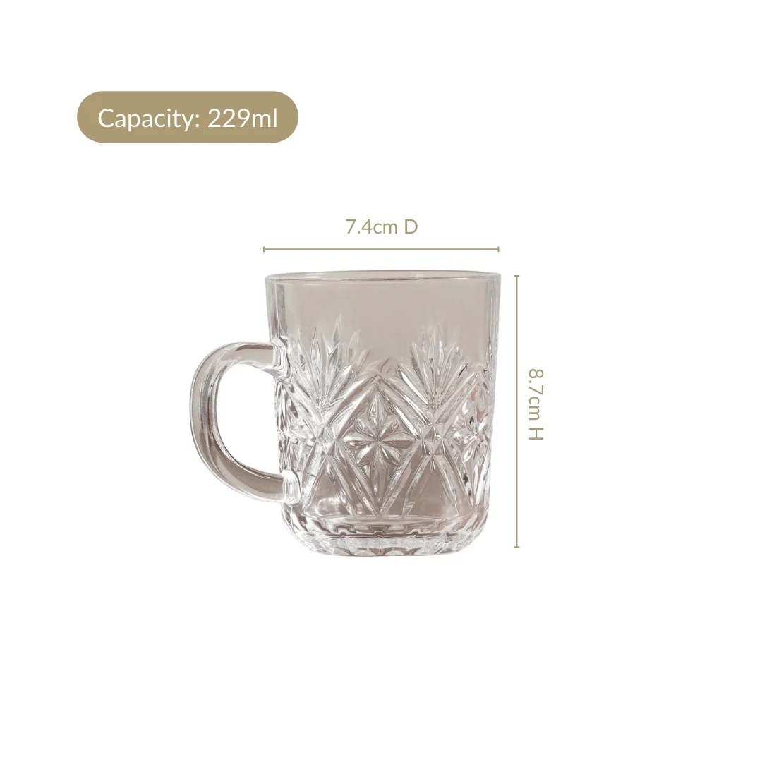 Vintage Embossed Mugs Set Of 6 229ml - Image 4